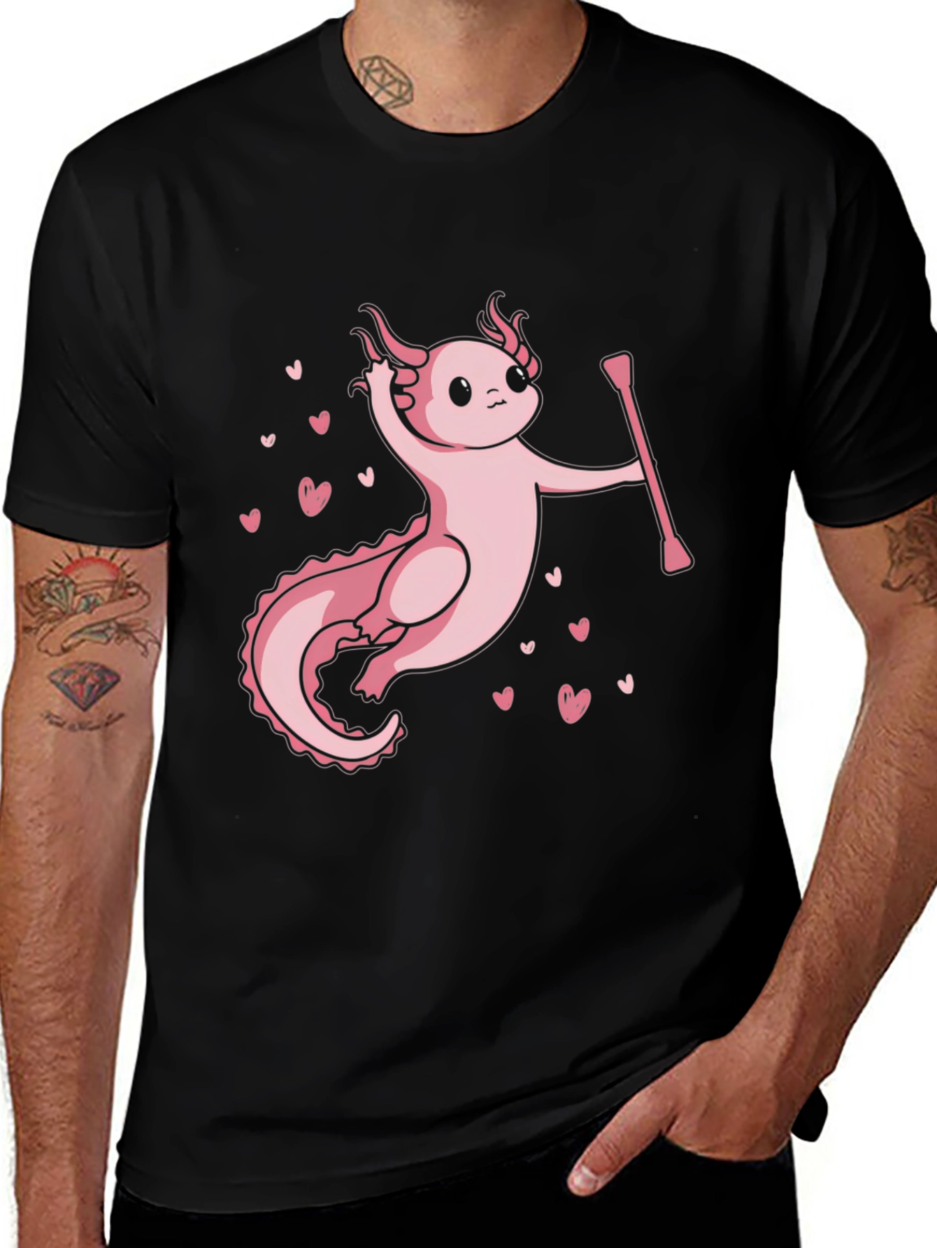 Axolotl Majorette T-Shirt - Cute Pink Salamander