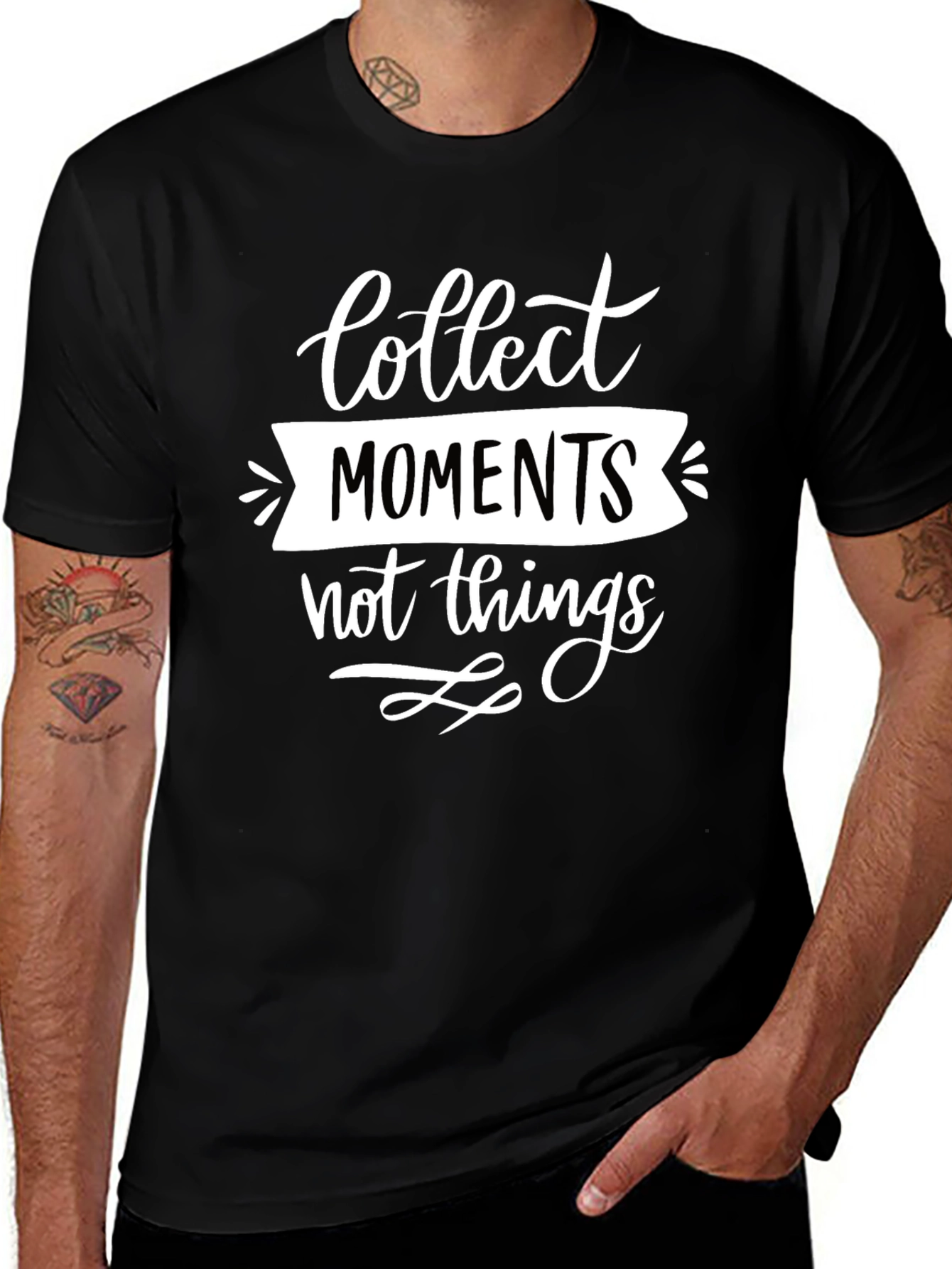 Variant 20 of Collect Moments Graphic Tee - Black Cotton Comfort