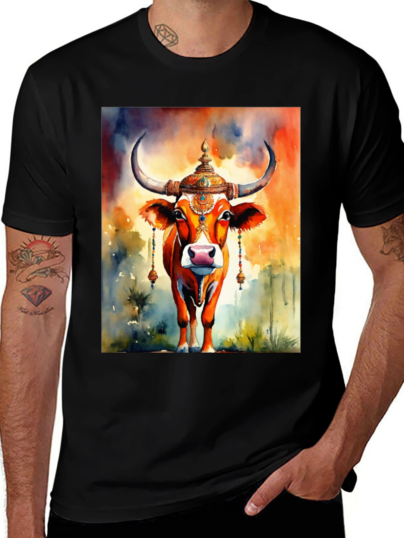Variant 8 of Cow T-Shirt - Holy Cow Watercolor Graphic Tee