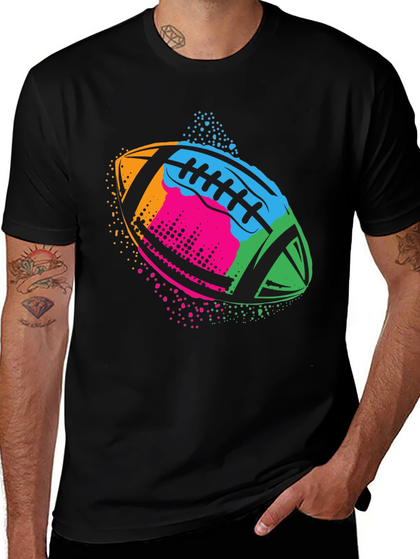 Neon Football Graphic T-Shirt