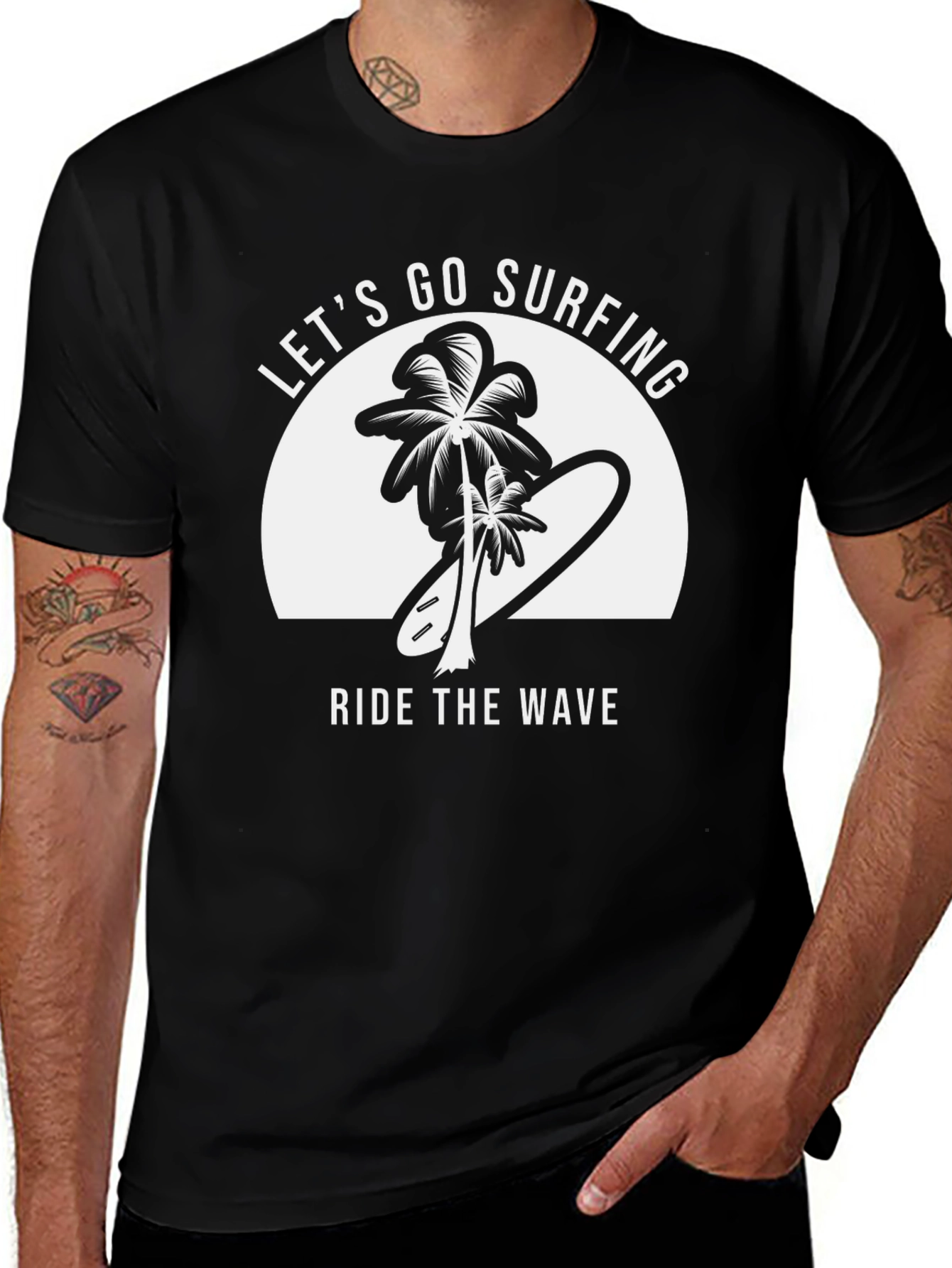 Variant 2 of Let's Go Surfing Graphic Tee - Ride the Wave