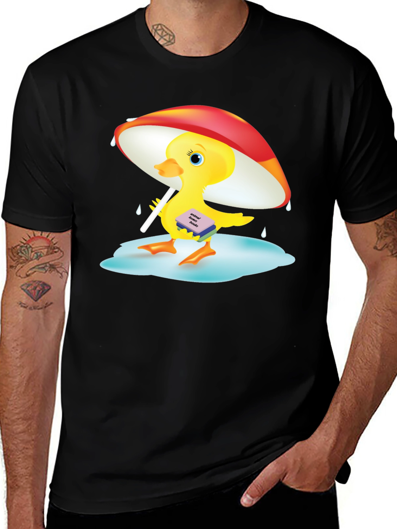 Variant 27 of Duck Reading in the Rain T-Shirt
