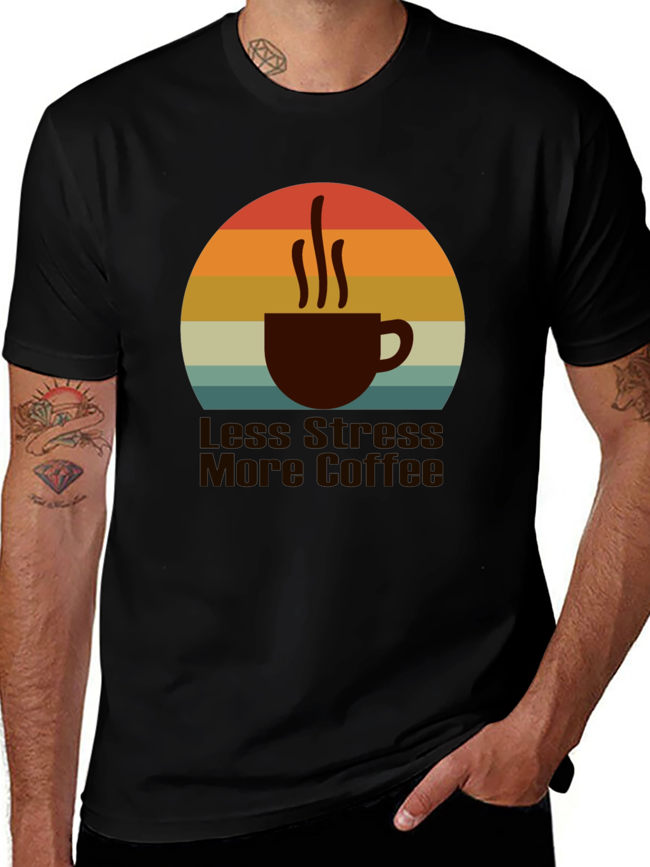 Variant 10 of Less Stress More Coffee T-Shirt Retro Style