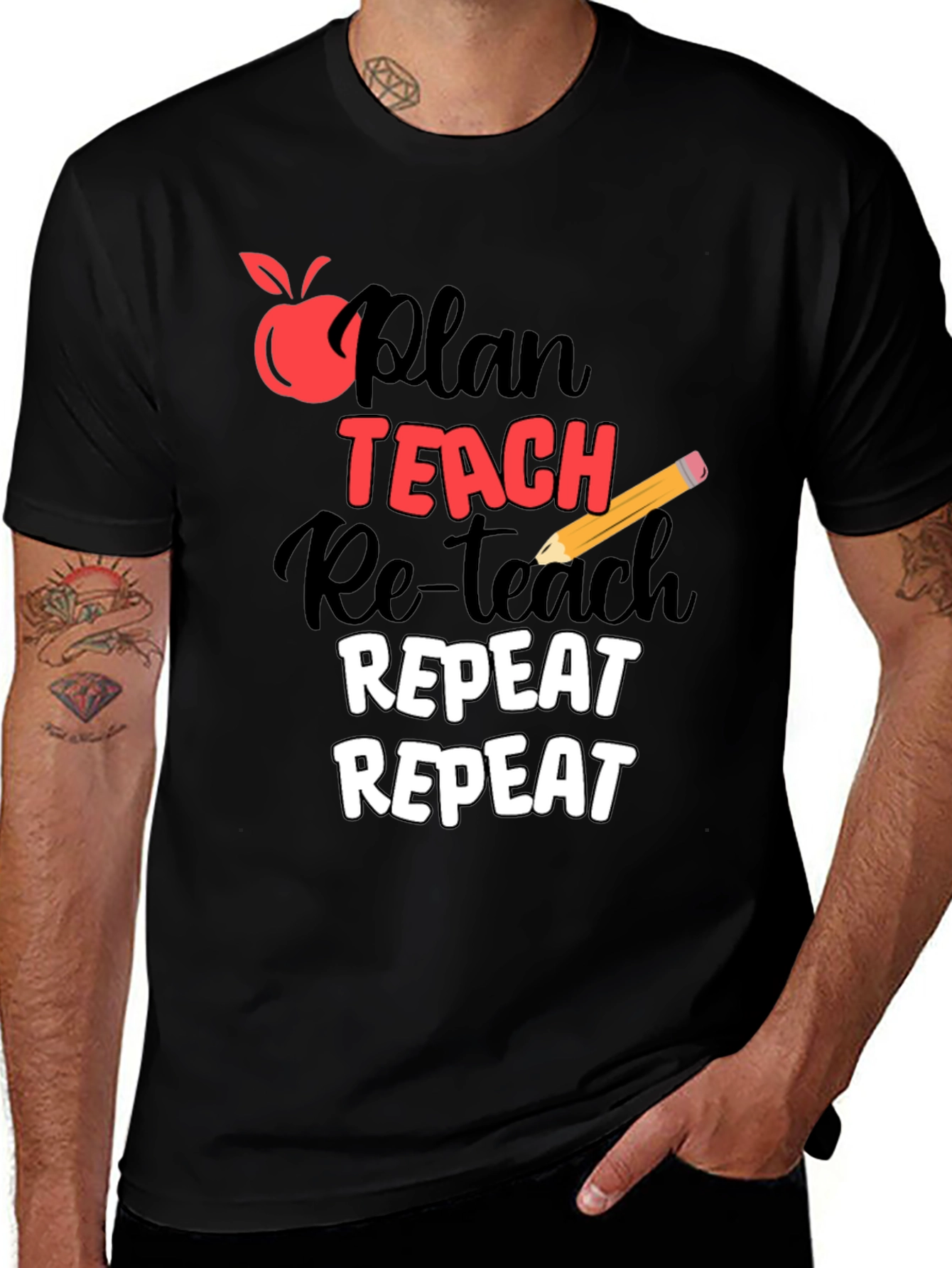 Variant 21 of Plan Teach Repeat Graphic T-Shirt - Teacher Life Tee