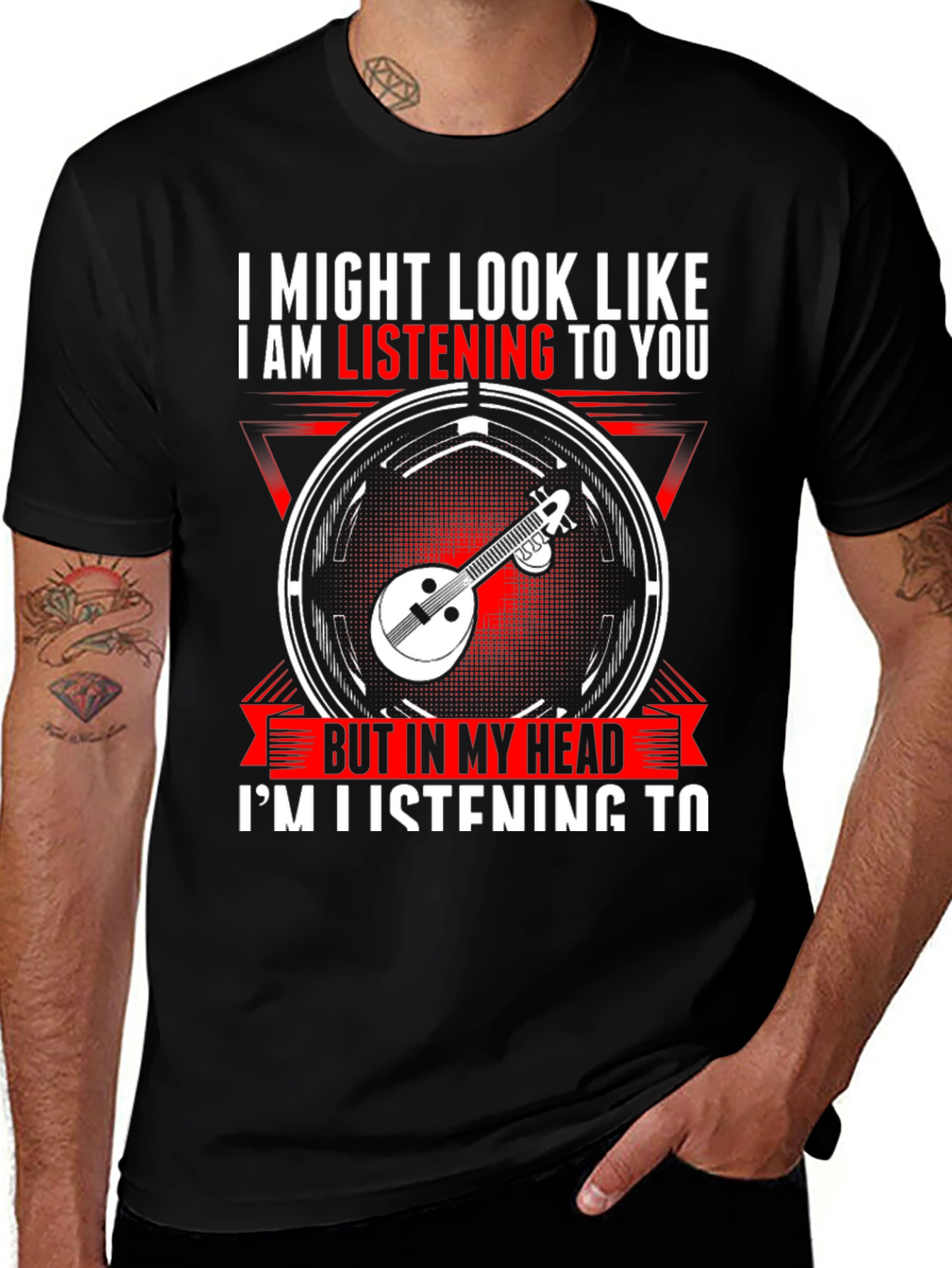 Variant 6 of Listening To Mandolin Funny T-Shirt