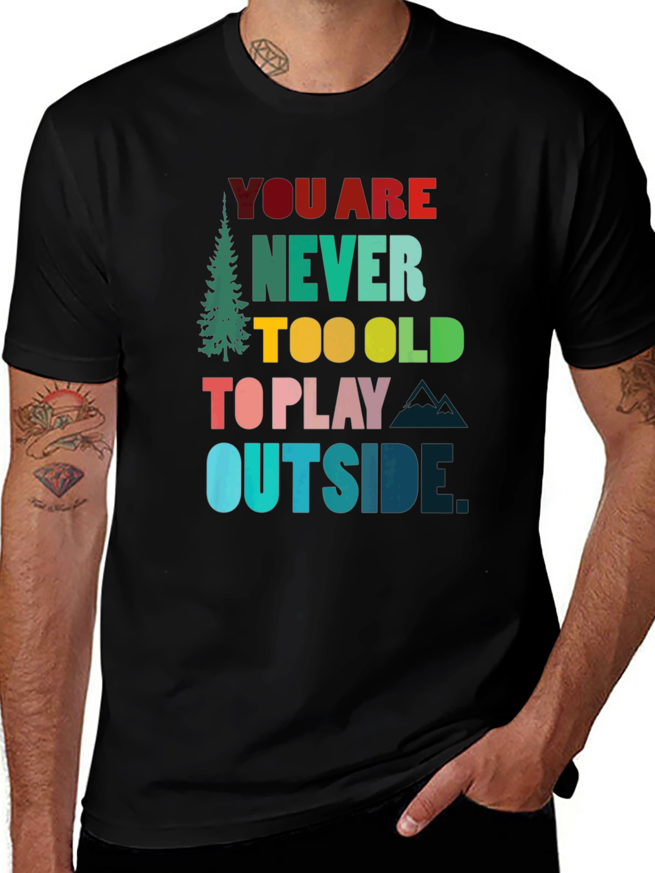 Variant 28 of Never Too Old to Play Outside Graphic T-Shirt