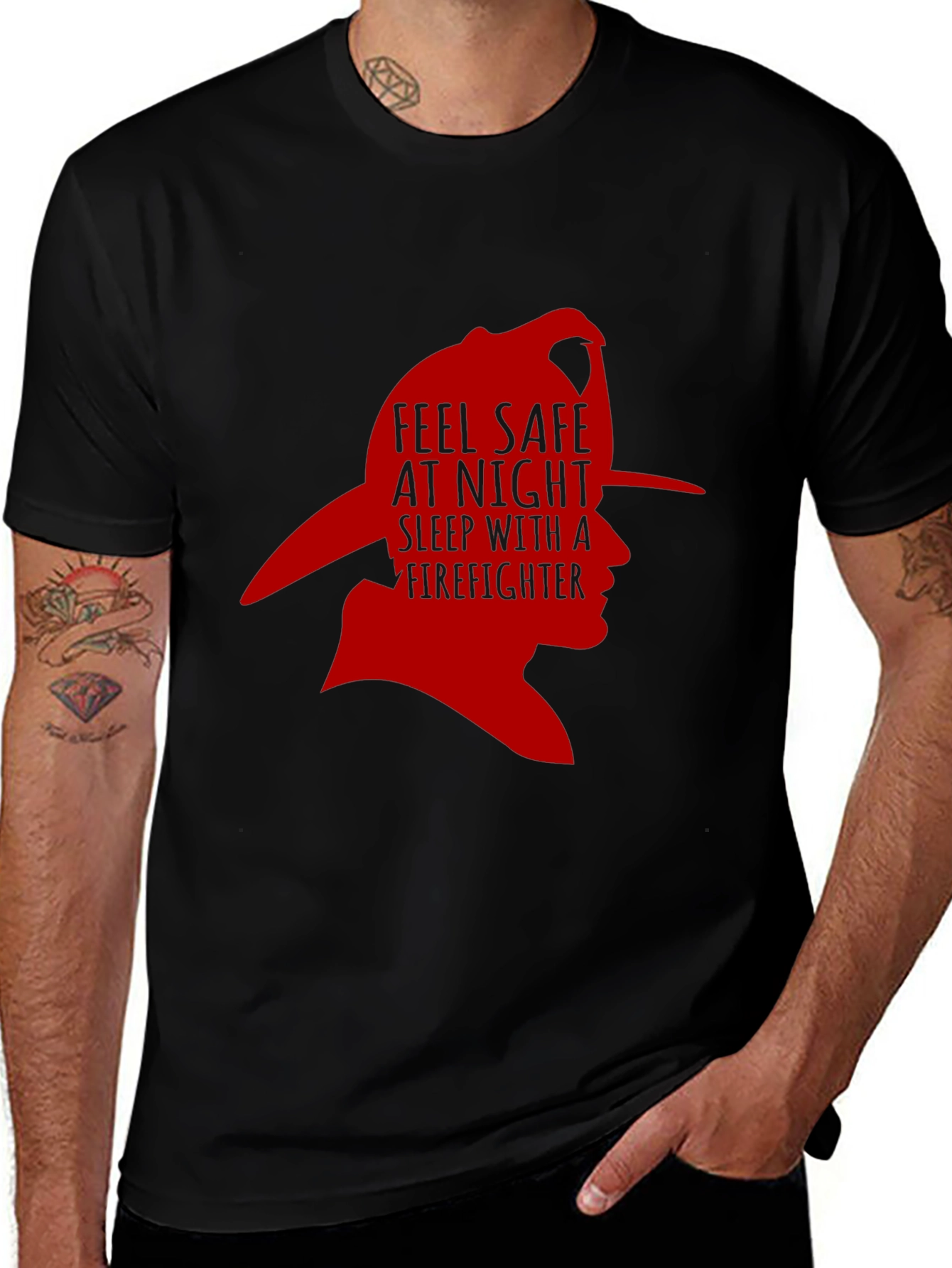Variant 28 of Firefighter T-Shirt - Feel Safe at Night