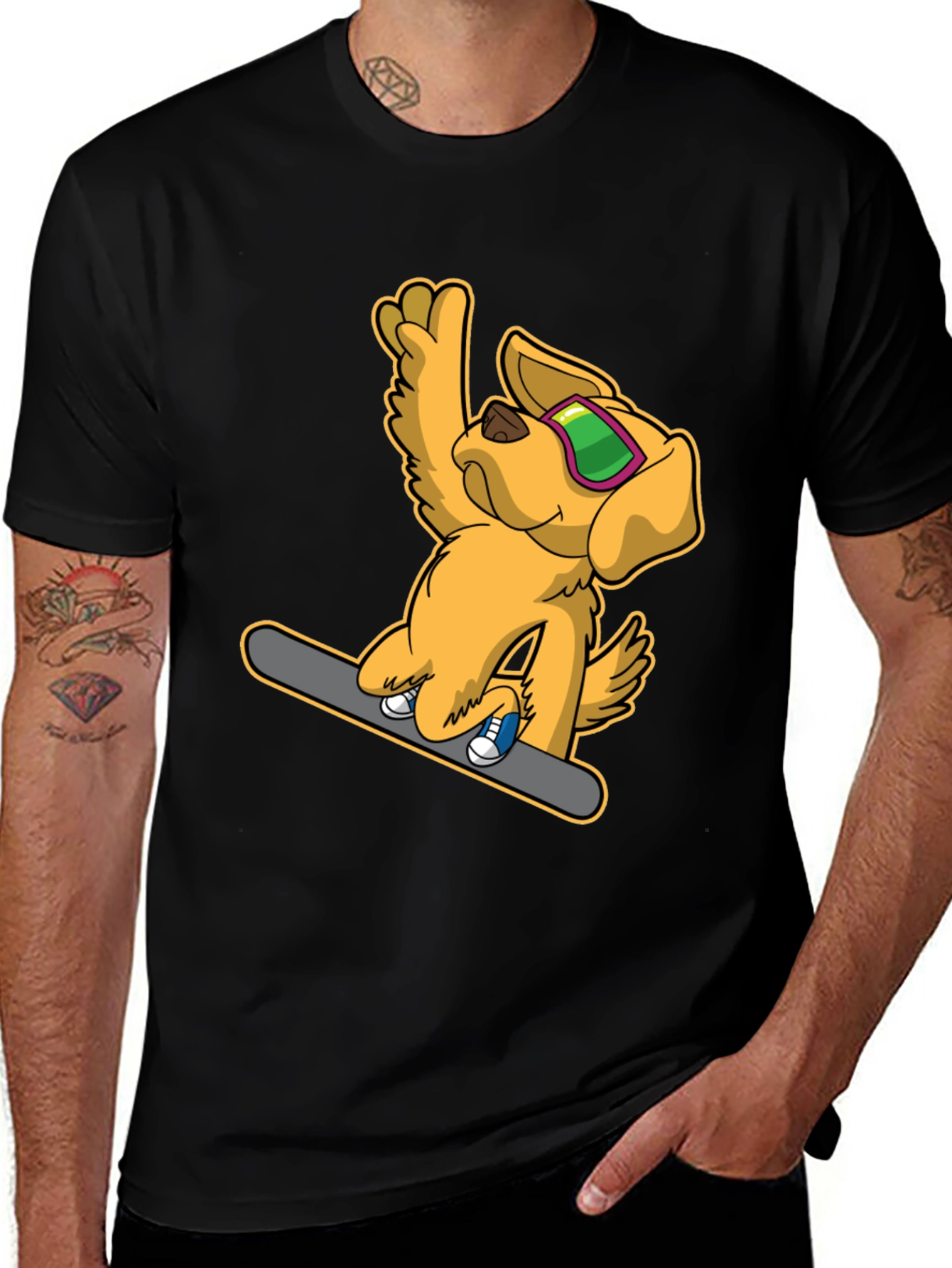 Variant 24 of Dog on Snowboard T-Shirt