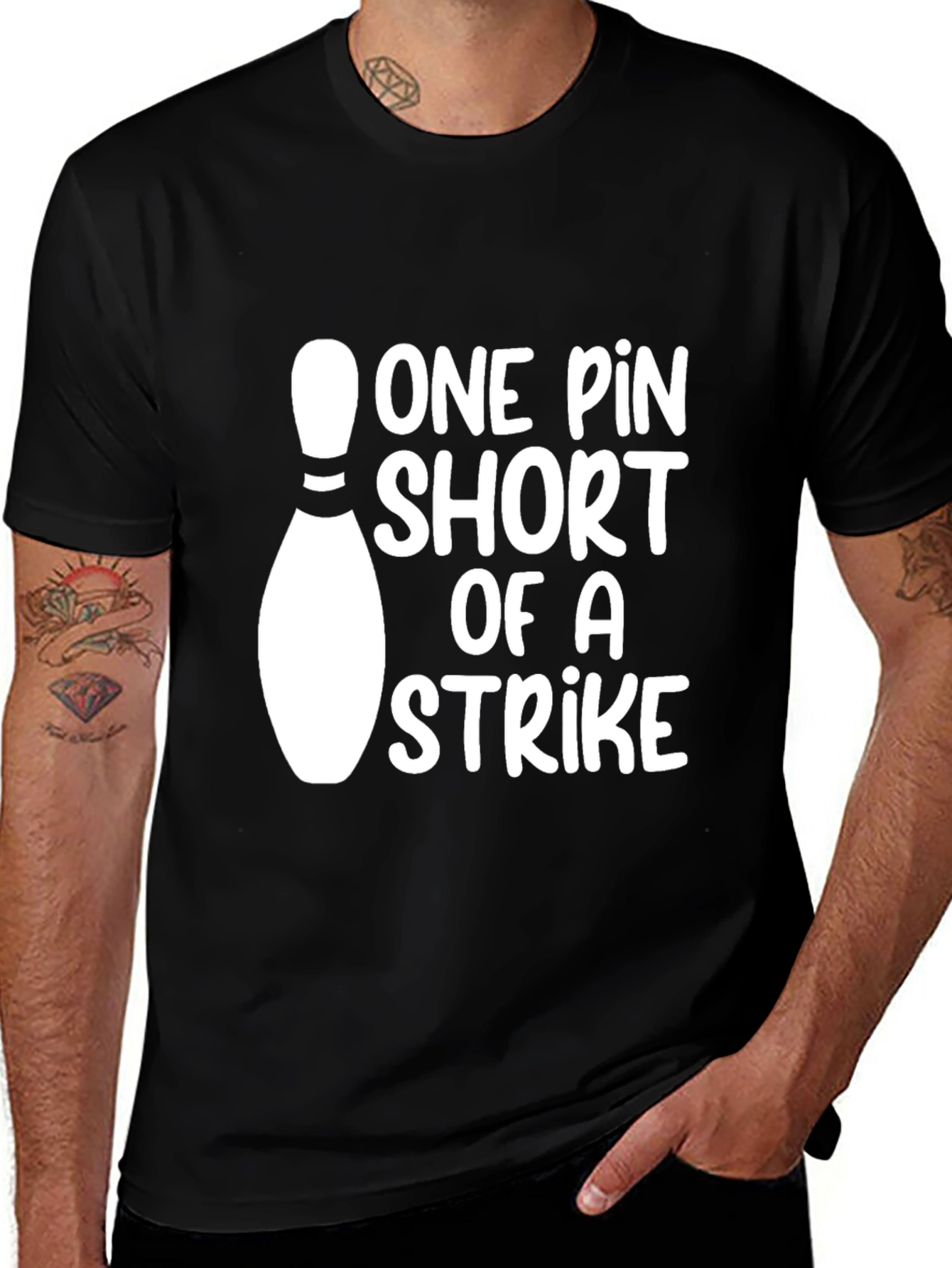 Variant 22 of One Pin Short of a Strike T-Shirt - Bowling Humor Tee