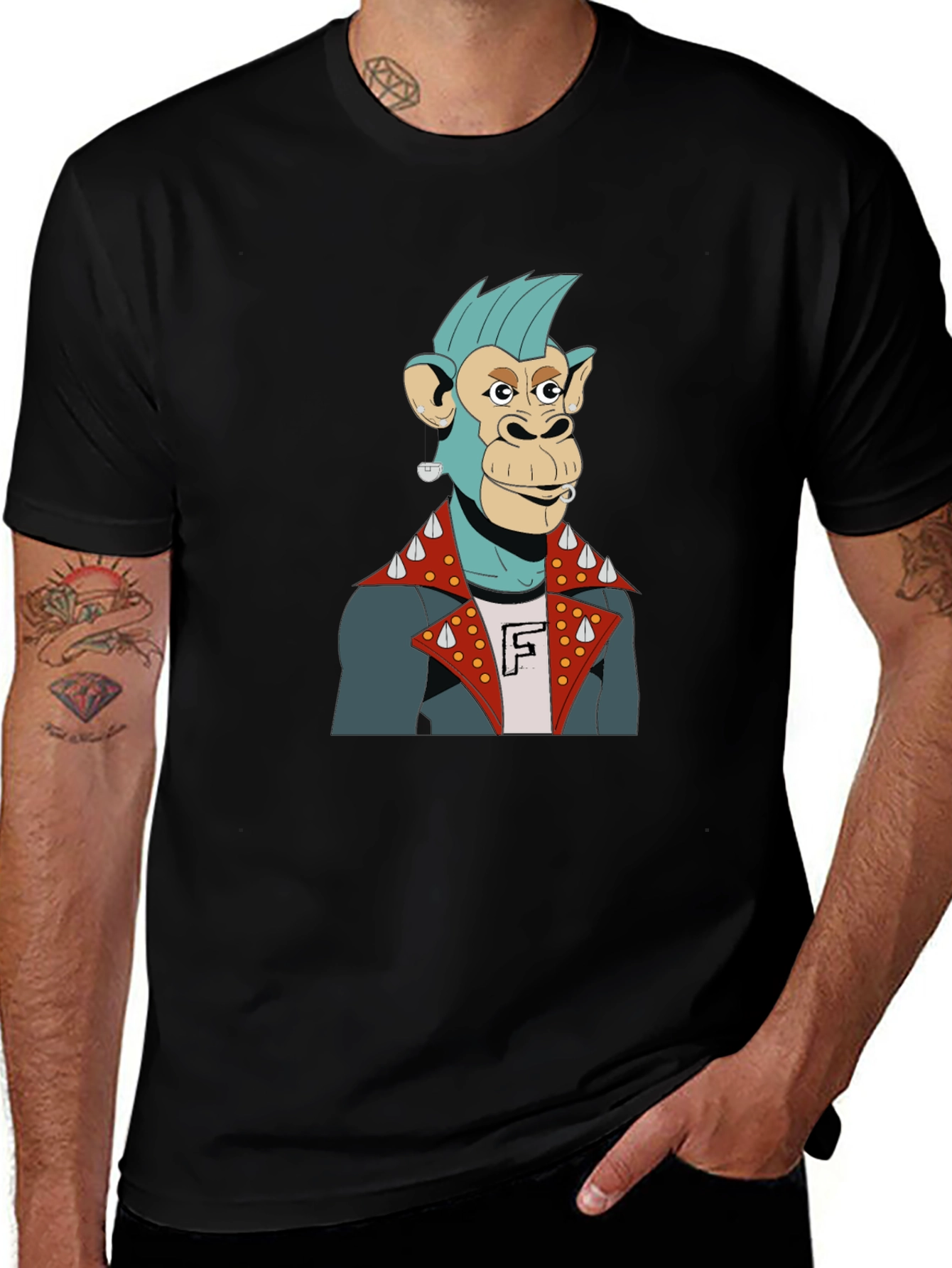 Variant 9 of Bored Ape Punk Rock T-Shirt