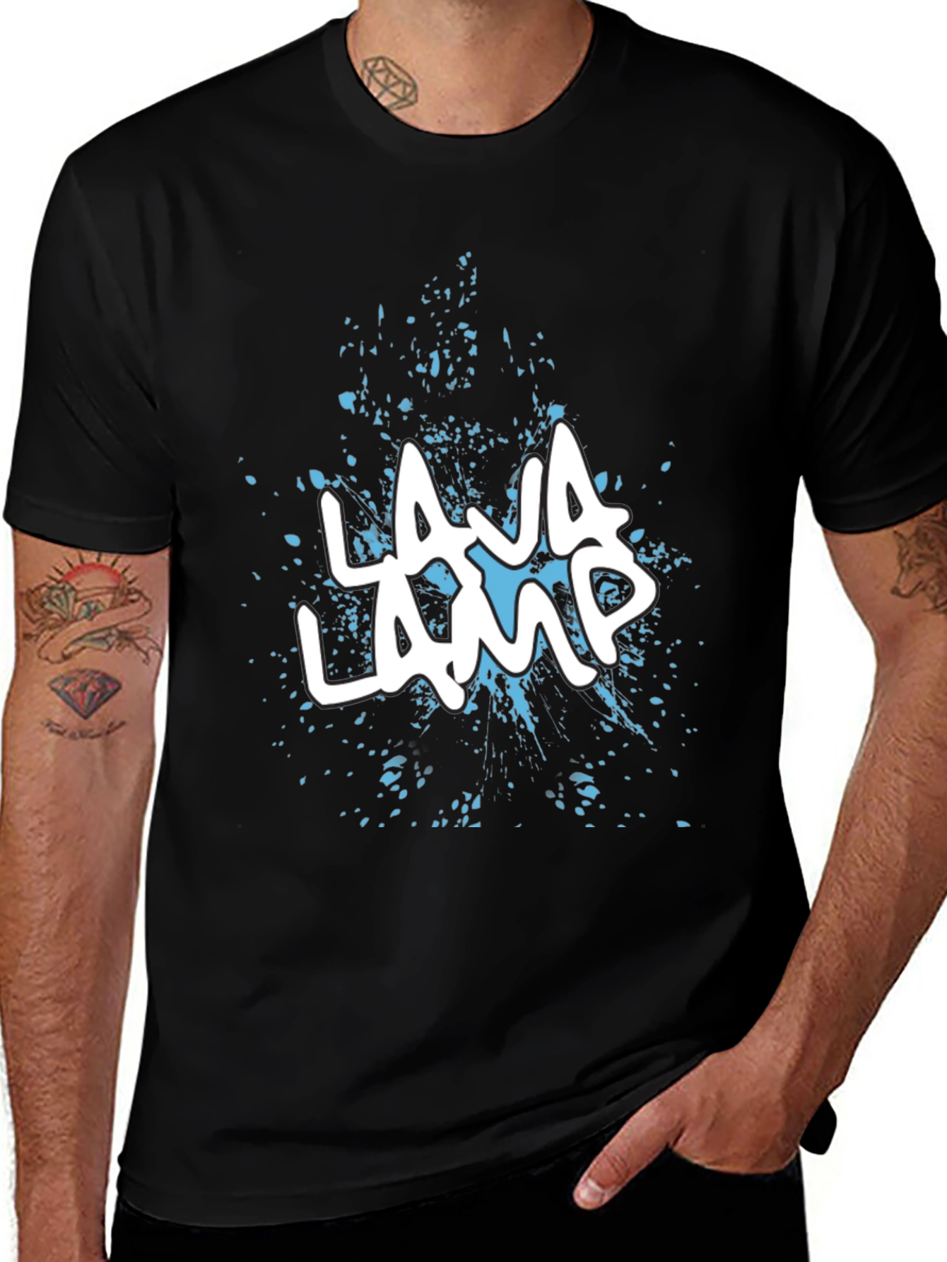 Variant 17 of Lava Lamp Graphic Print Black T-Shirt