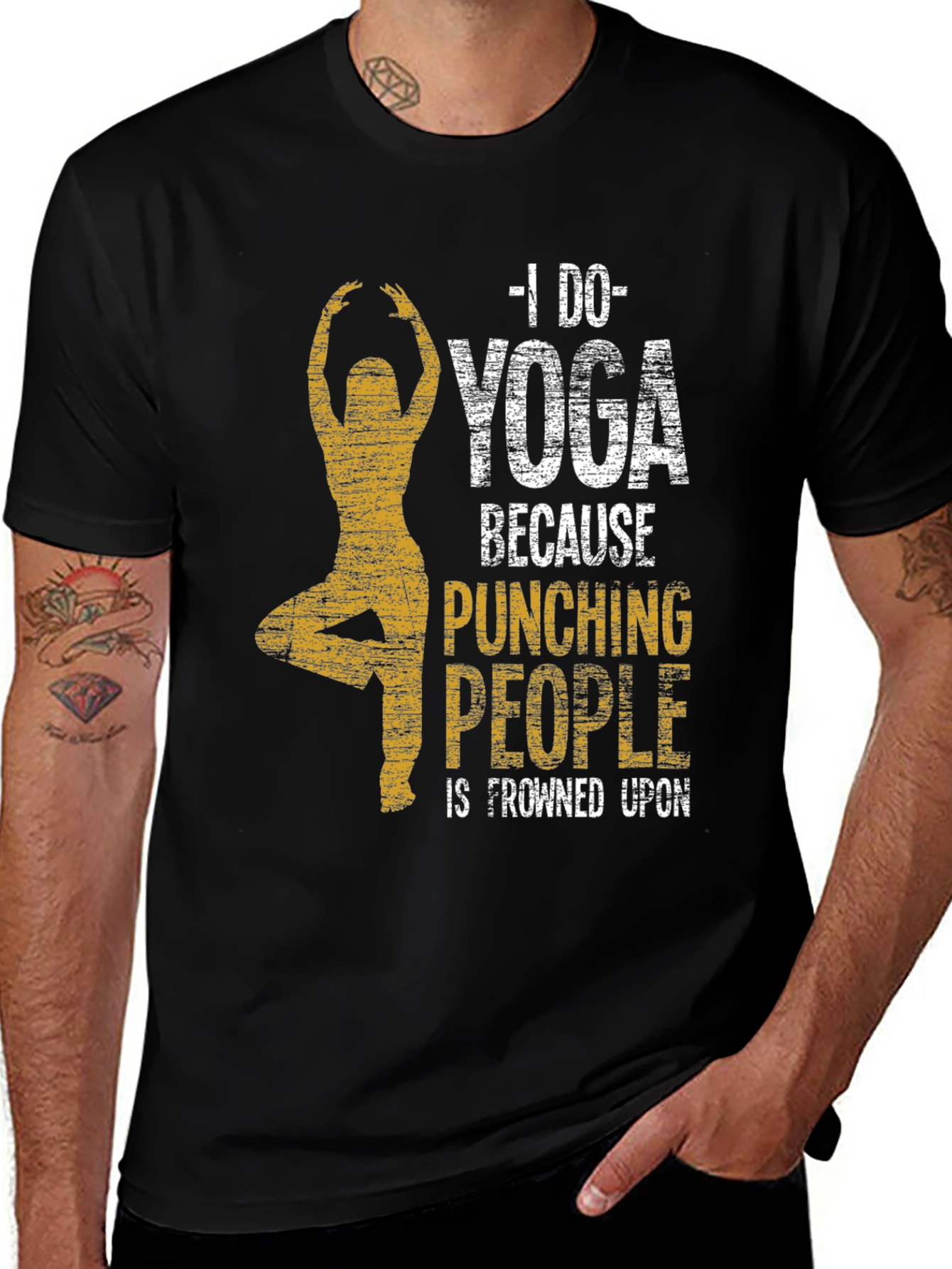 Variant 2 of Yoga Graphic Tee - Punching People Is Frowned Upon