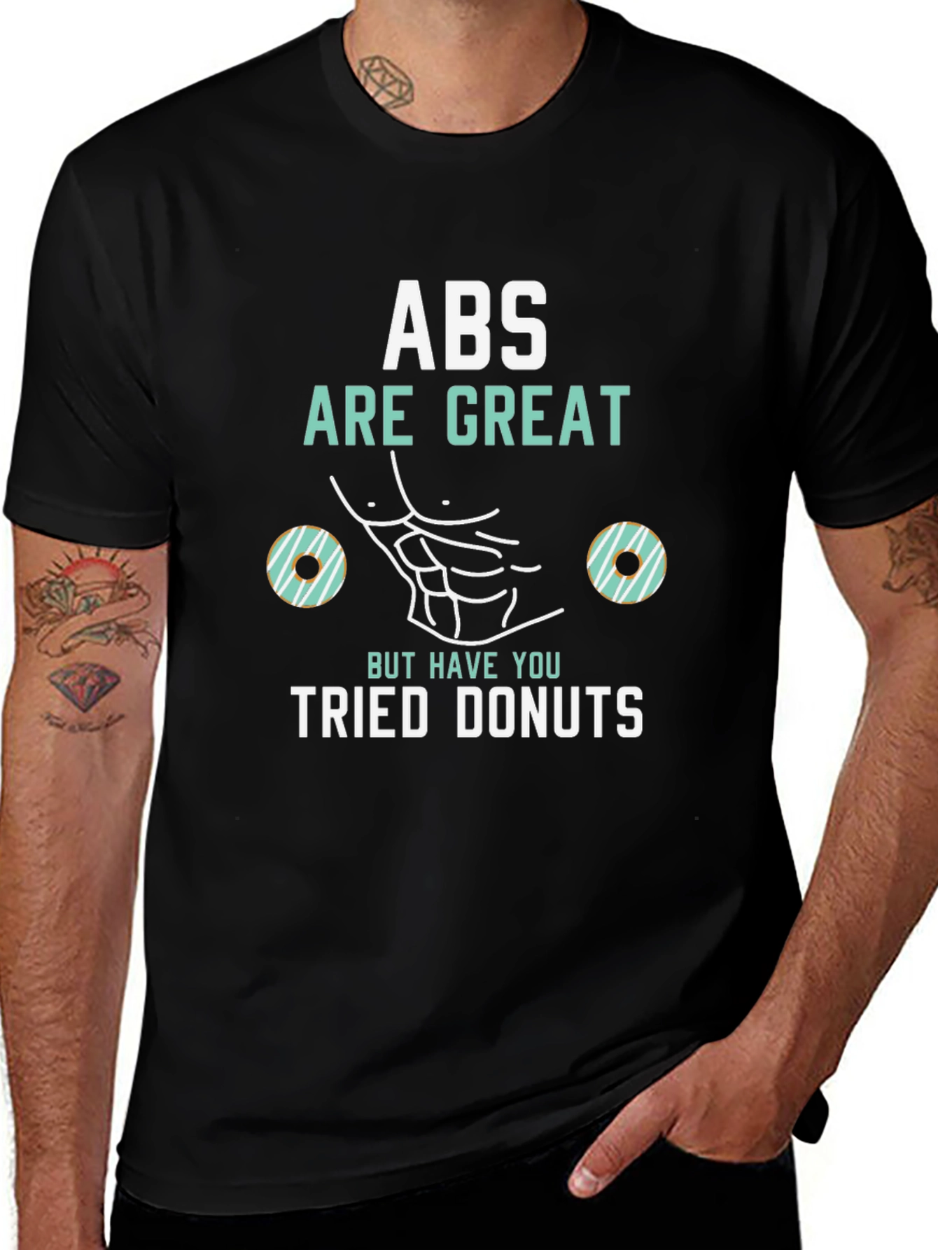 Variant 21 of Abs Are Great Donuts T-Shirt Funny Gym Tee