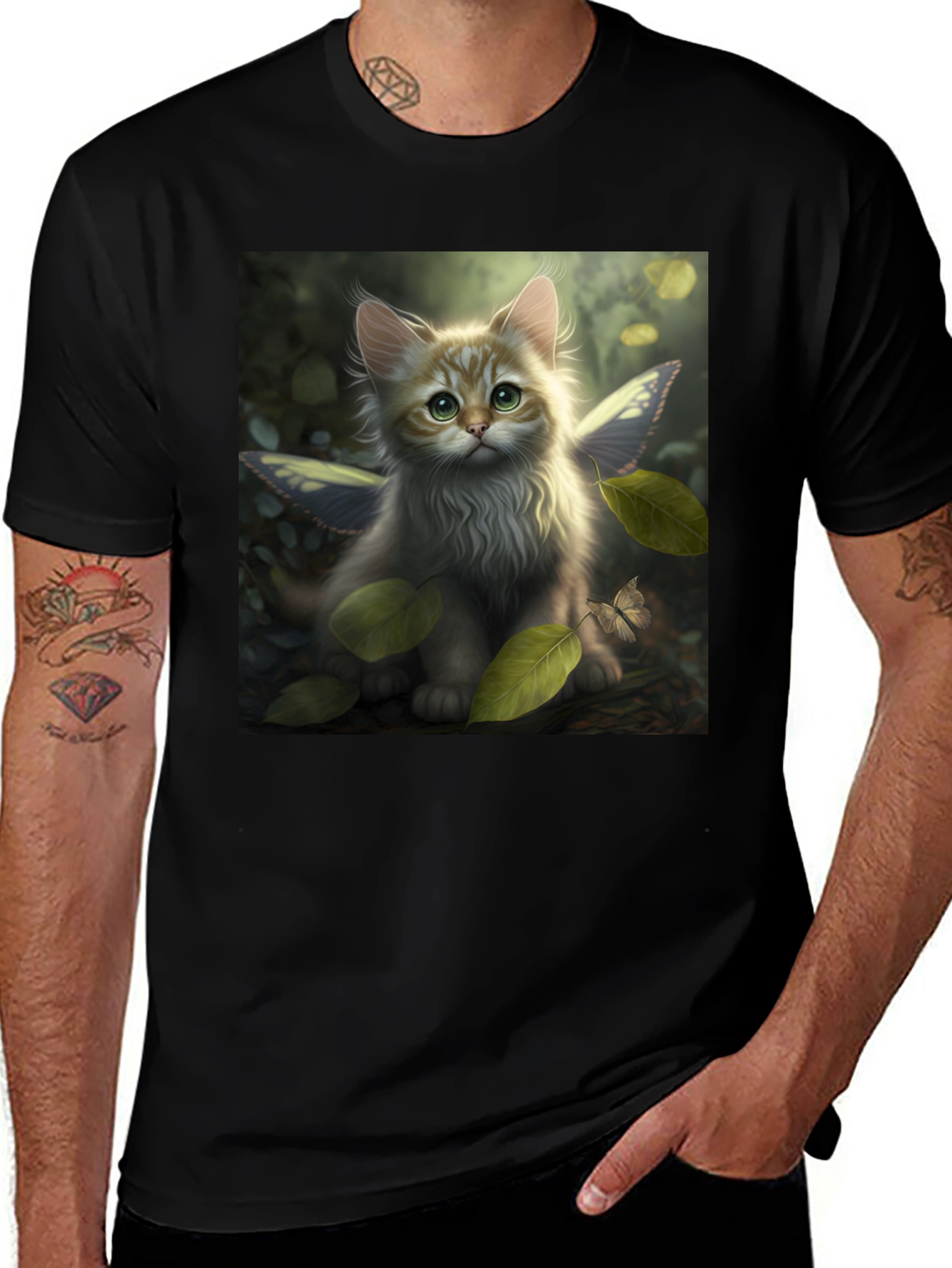 Variant 16 of Whimsical Cat Fairy T-Shirt