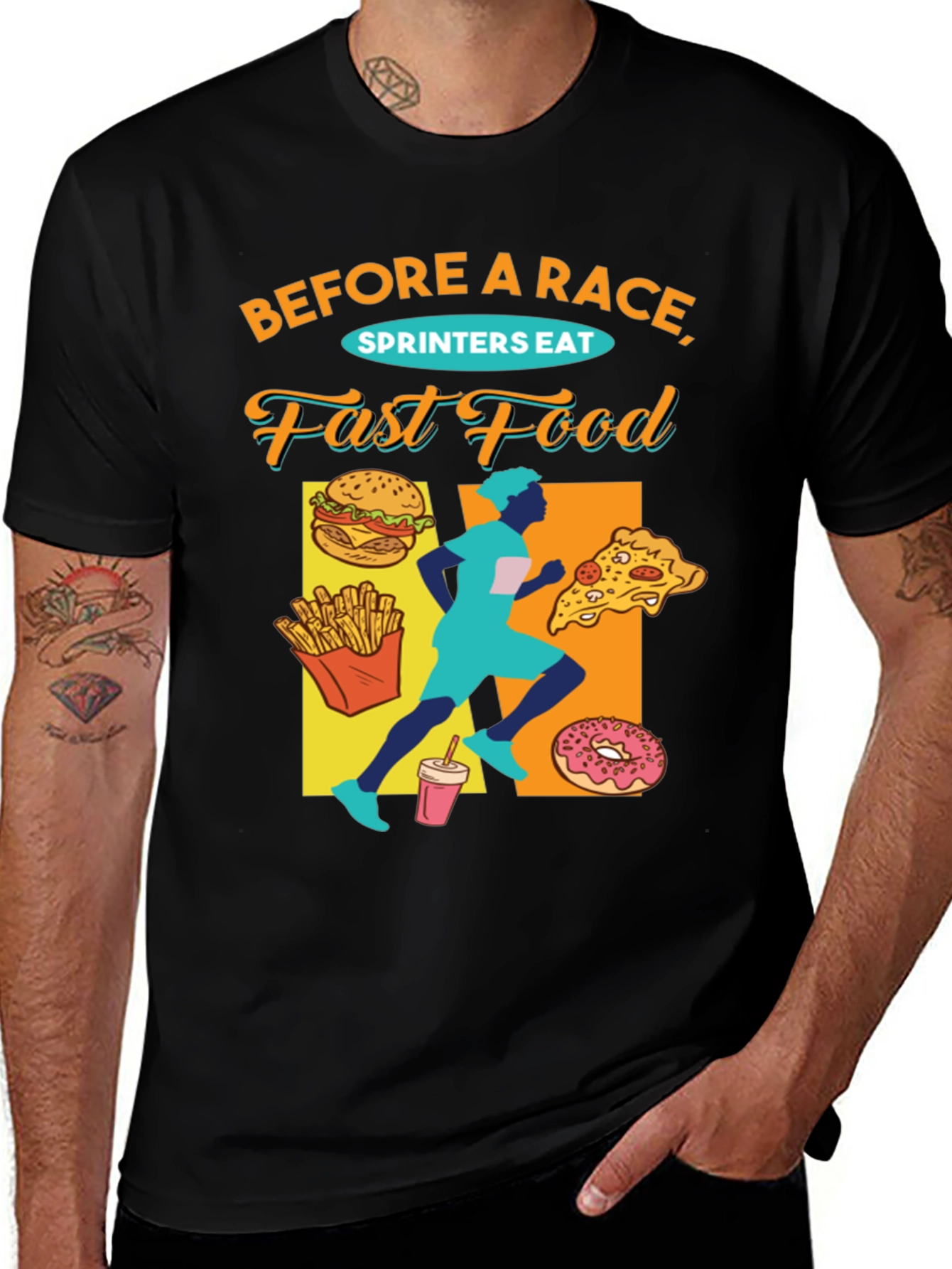 Variant 28 of Funny Sprinter Fast Food T-Shirt