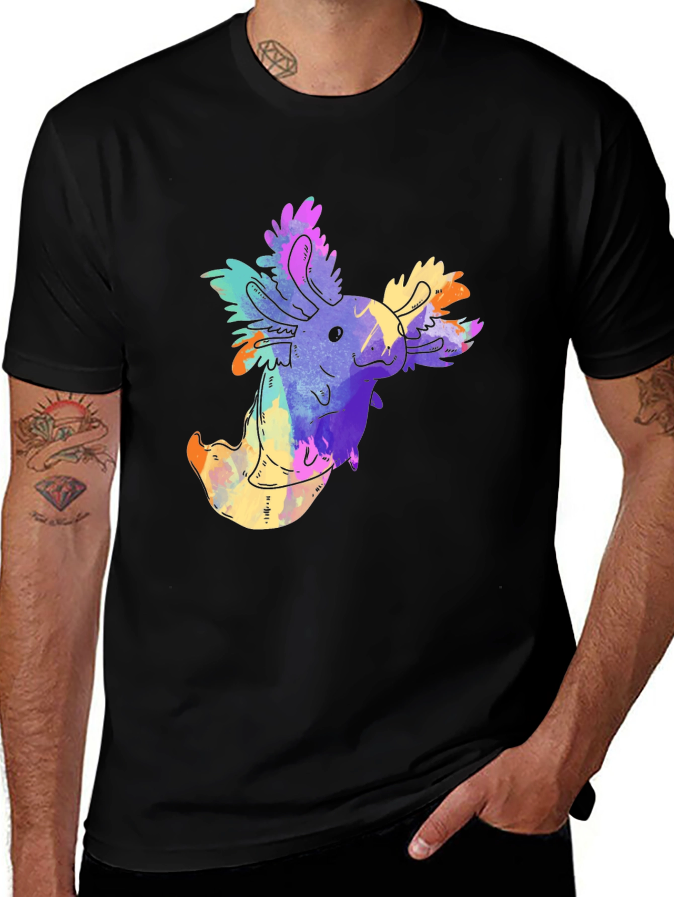 Variant 9 of Watercolor Axolotl Graphic T-Shirt