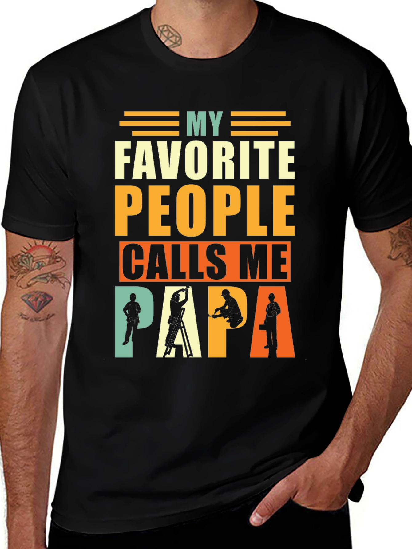 Variant 6 of My Favorite People Call Me Papa Black T-Shirt