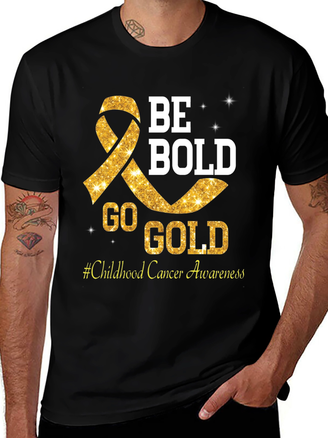 Variant 15 of Be Bold Go Gold Childhood Cancer Awareness T-Shirt