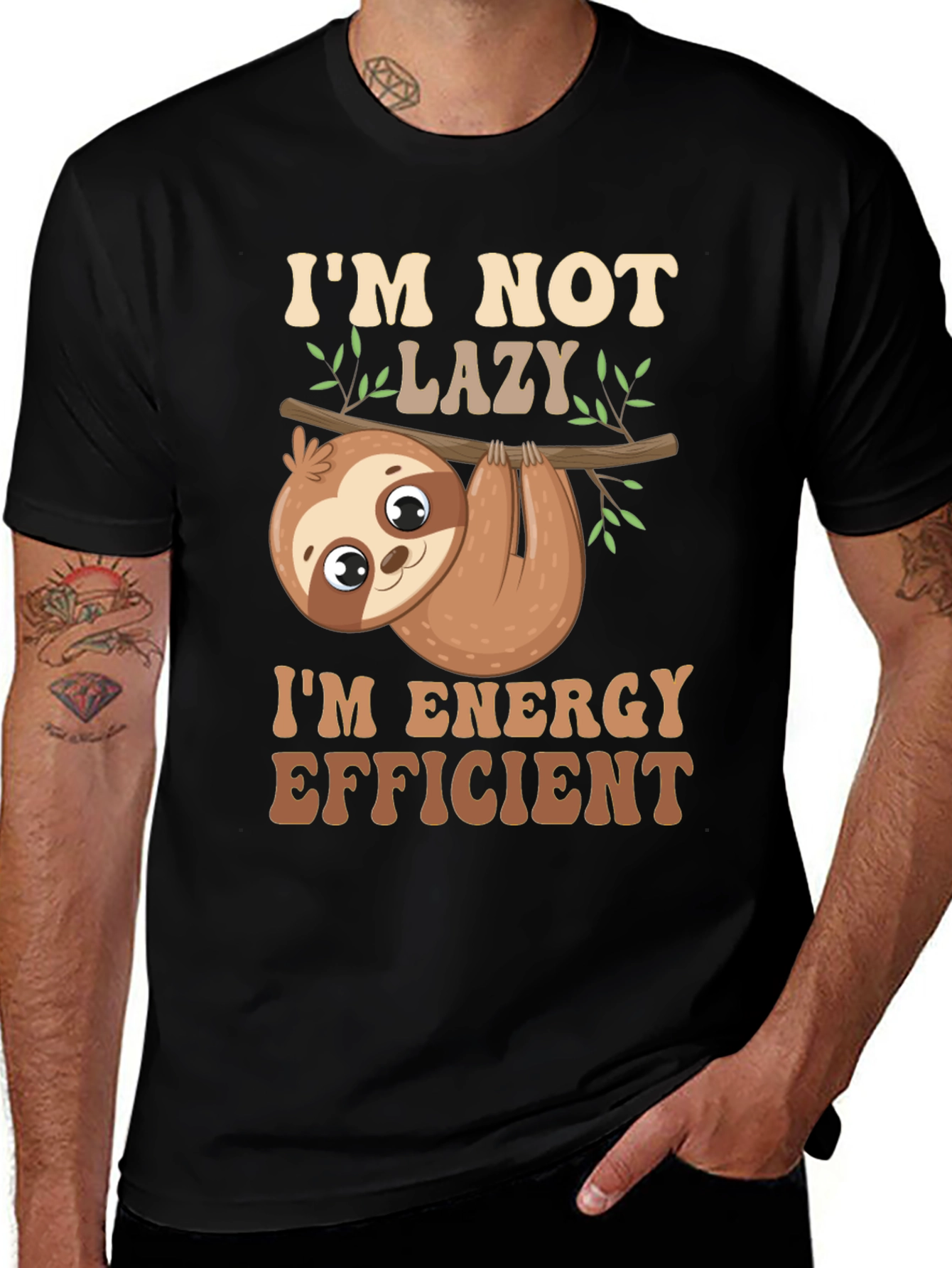 Variant 23 of I'm Not Lazy T-Shirt Energy Efficient Funny Sloth Tee