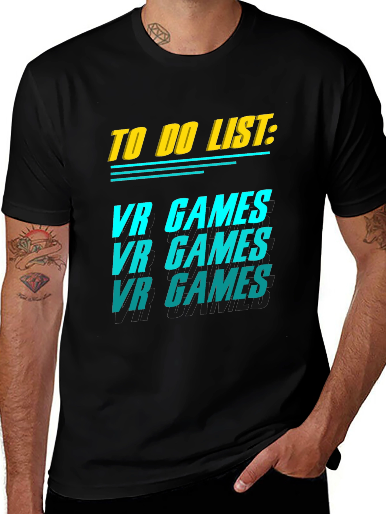 VR Games To-Do List Black T-Shirt