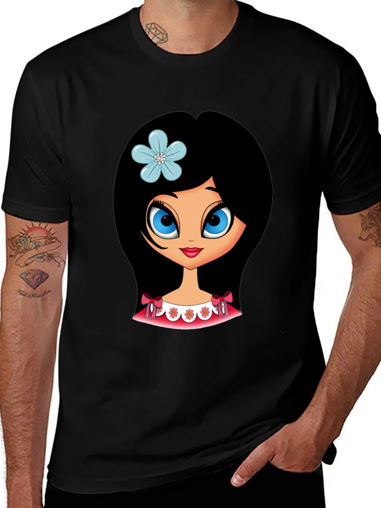 Variant 13 of Cute Cartoon Girl Graphic T-Shirt