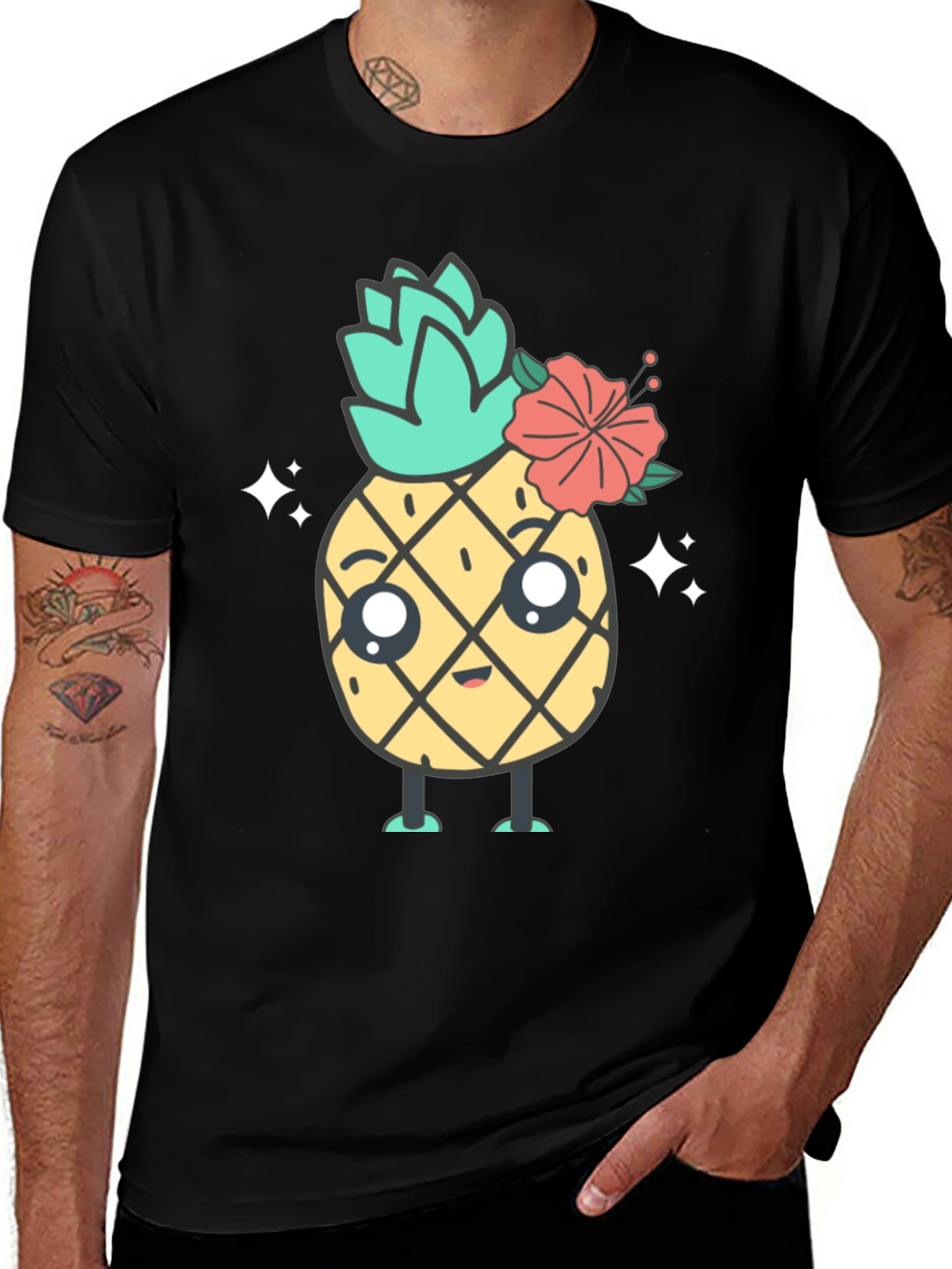 Variant 18 of Cute Kawaii Pineapple Graphic Tee - Unisex
