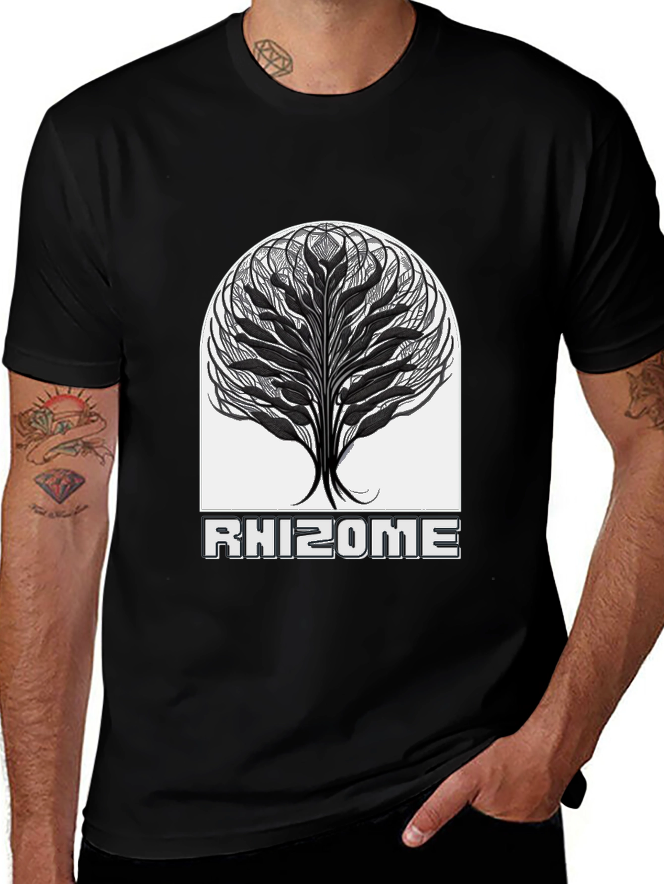 Rhizome Graphic T-Shirt - Black Unisex Tee