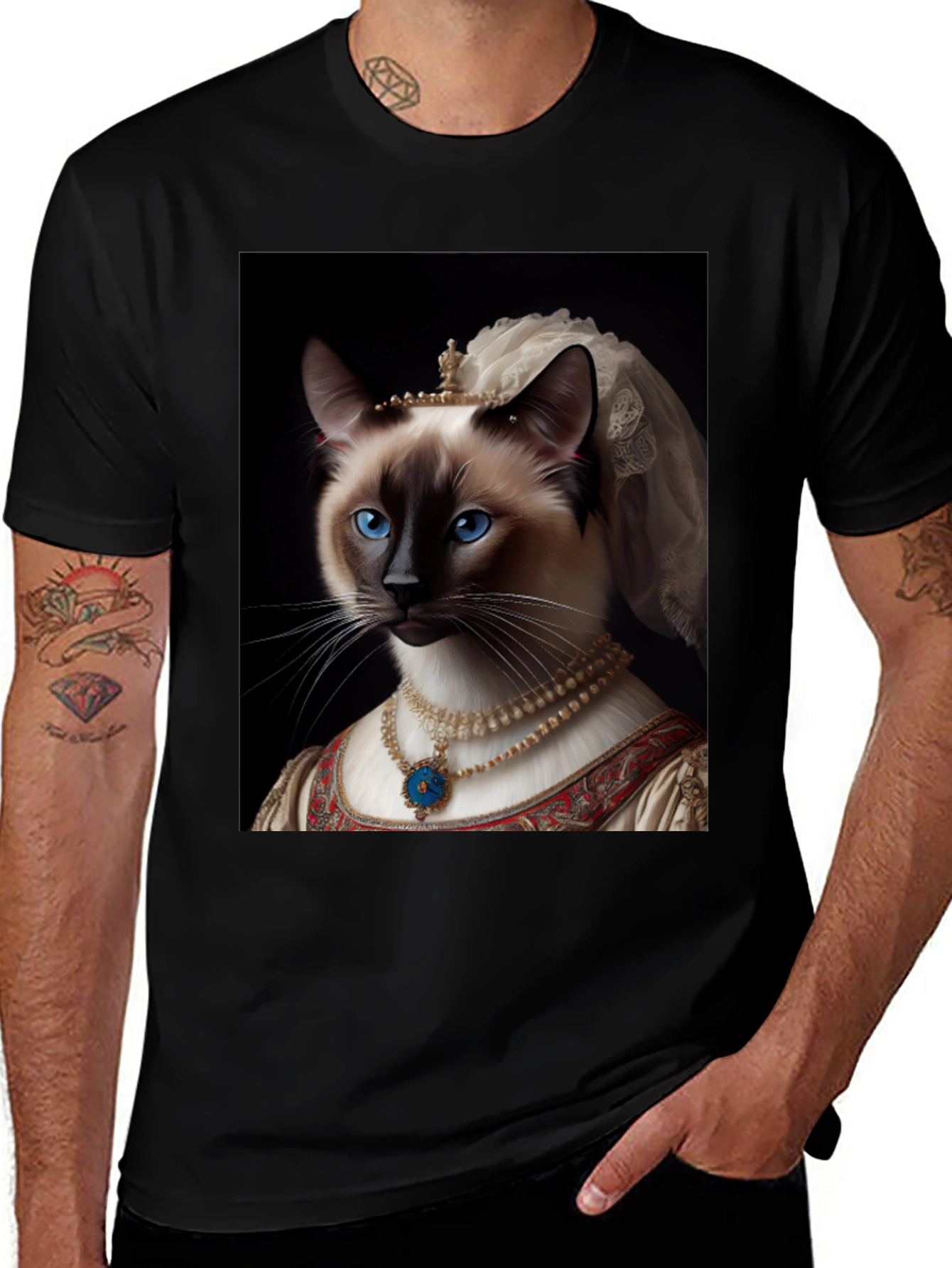 Royal Cat T-Shirt - Blue Eyed Siamese