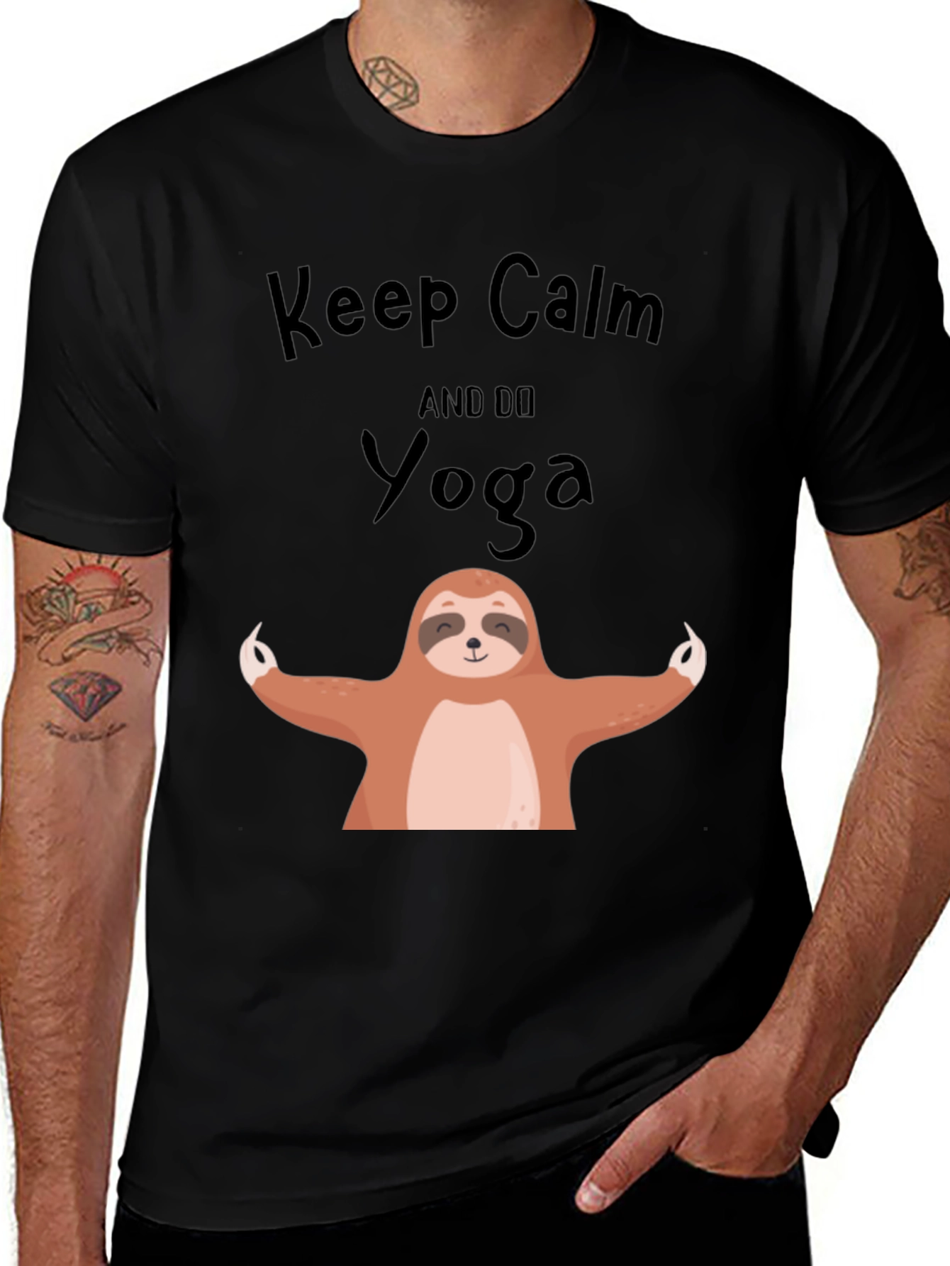 Variant 19 of Keep Calm and Do Yoga Sloth Graphic Tee