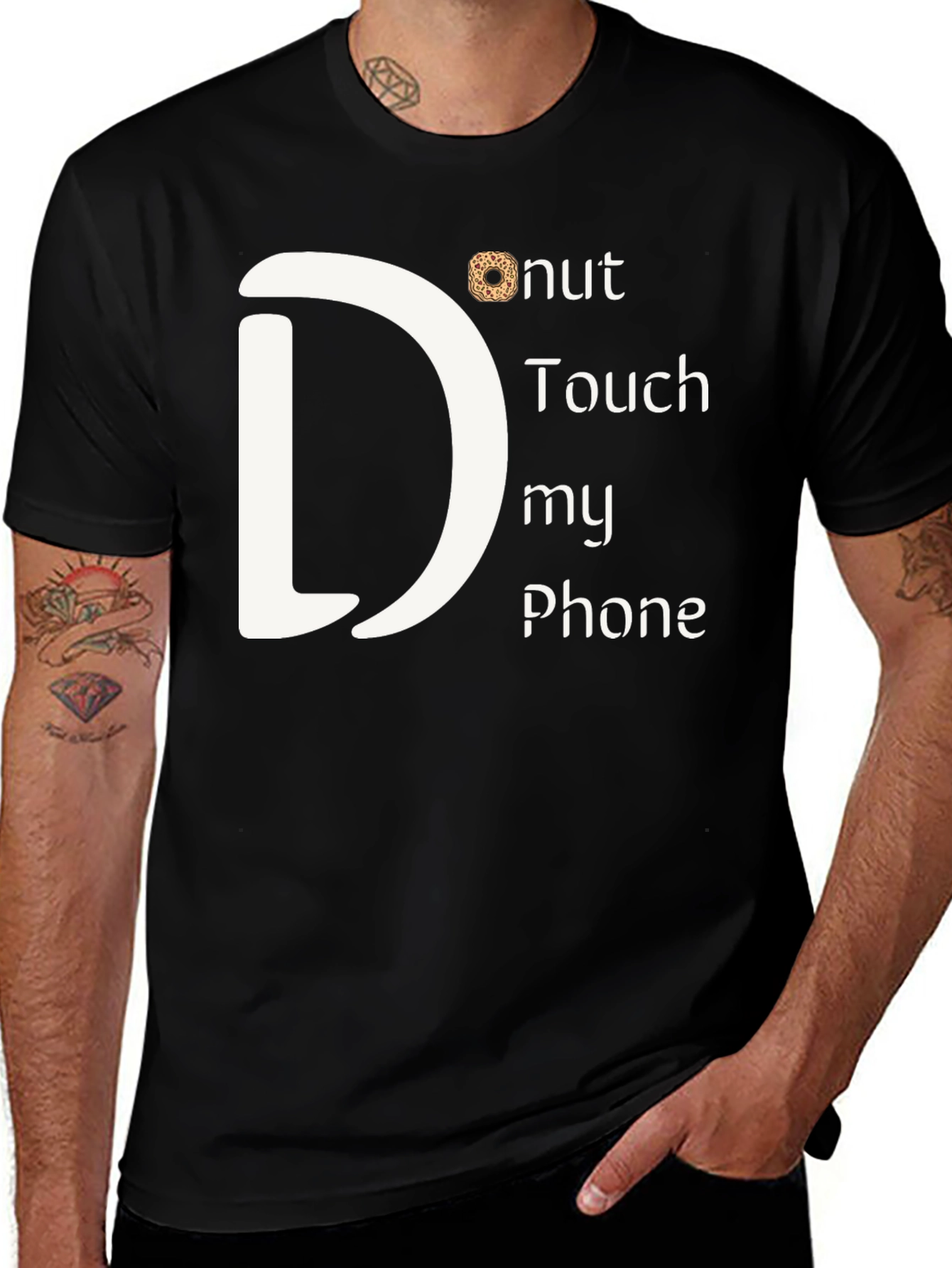 Variant 7 of Donut Touch My Phone Graphic T-Shirt