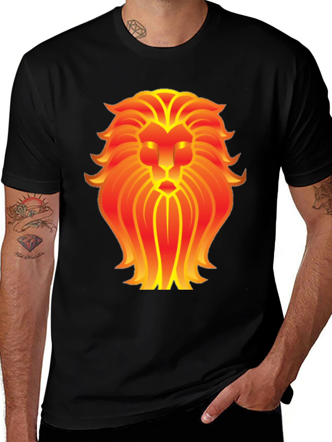Variant 23 of Fiery Lion Graphic Tee - Bold Zodiac Leo Shirt