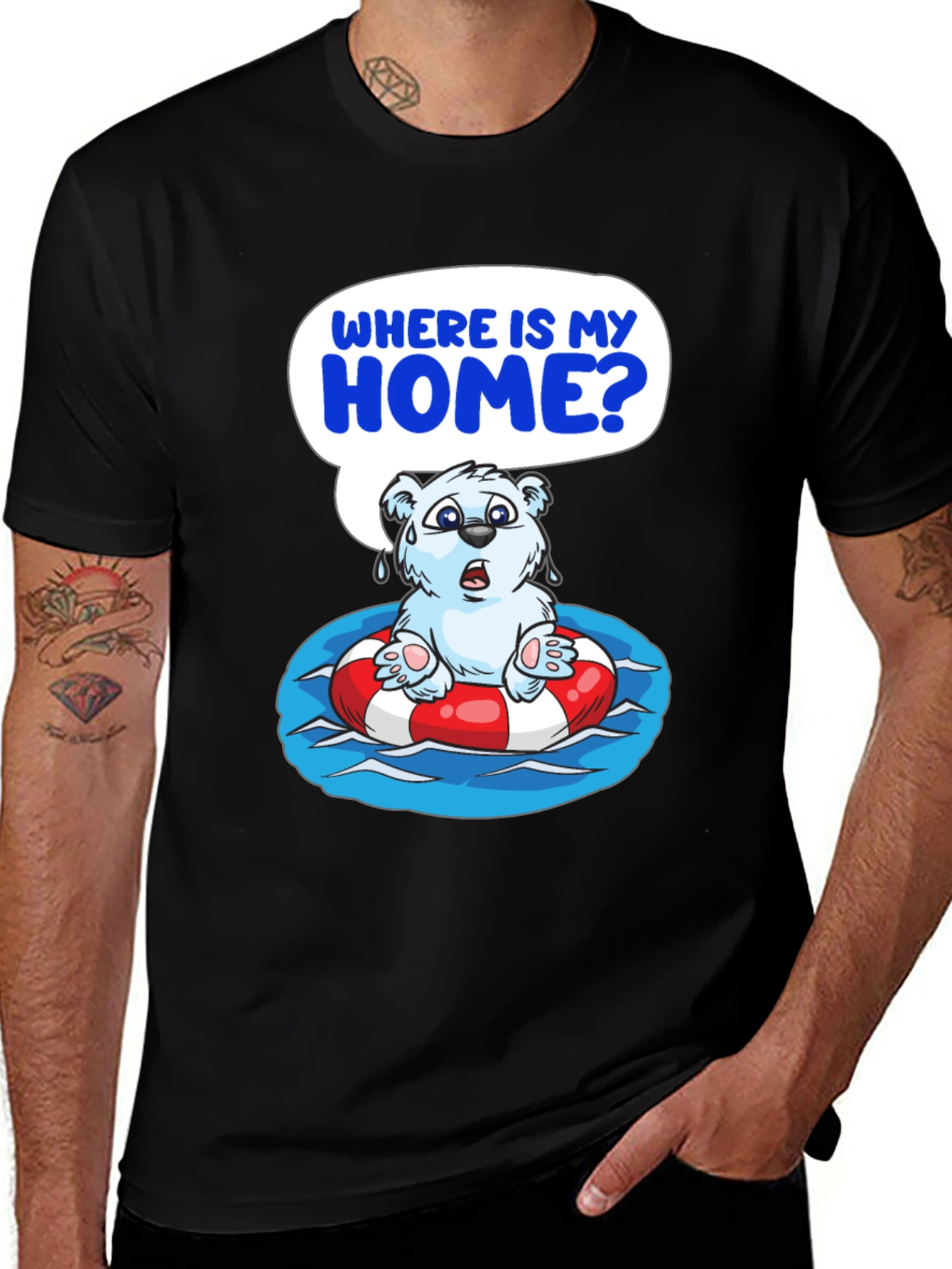 Distressed Polar Bear T-Shirt - Save the Arctic