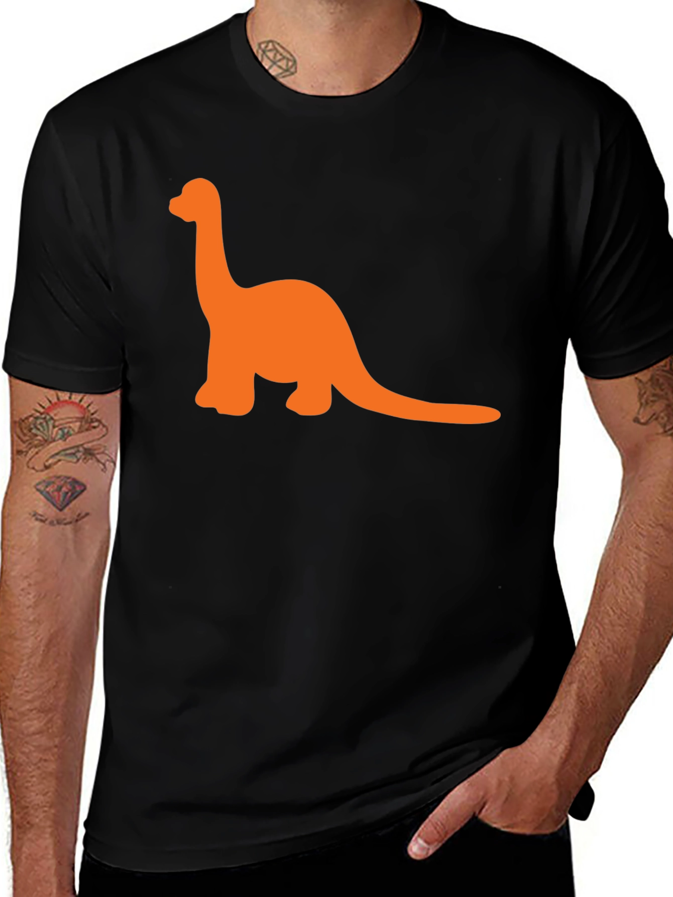 Variant 28 of Dino Graphic Tee - Fun Black T-Shirt