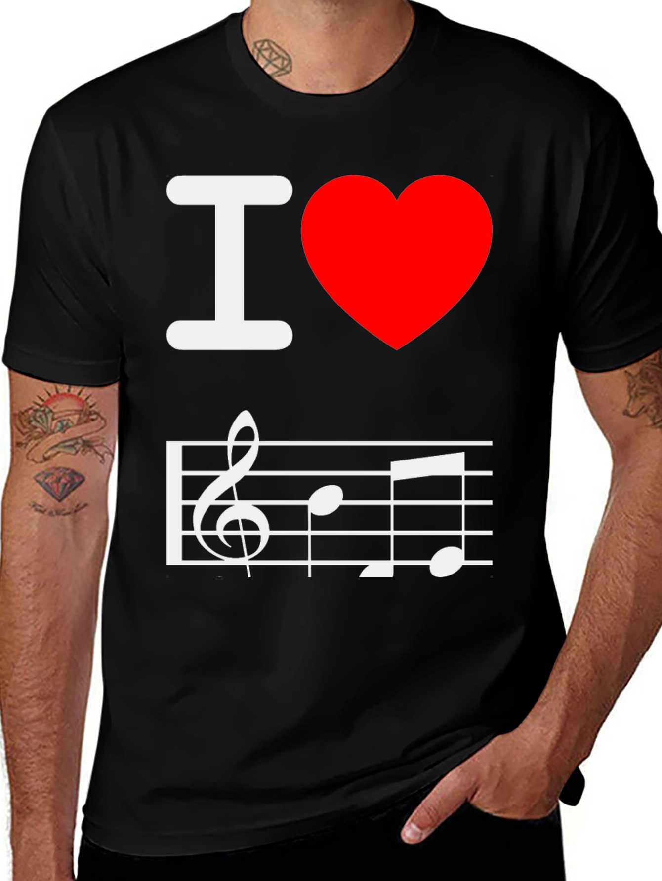 Variant 24 of I Love Music Graphic T-Shirt