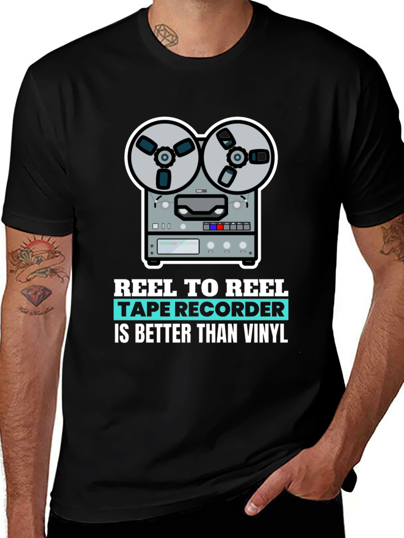 Variant 7 of Reel to Reel Tape Recorder Fan T-Shirt