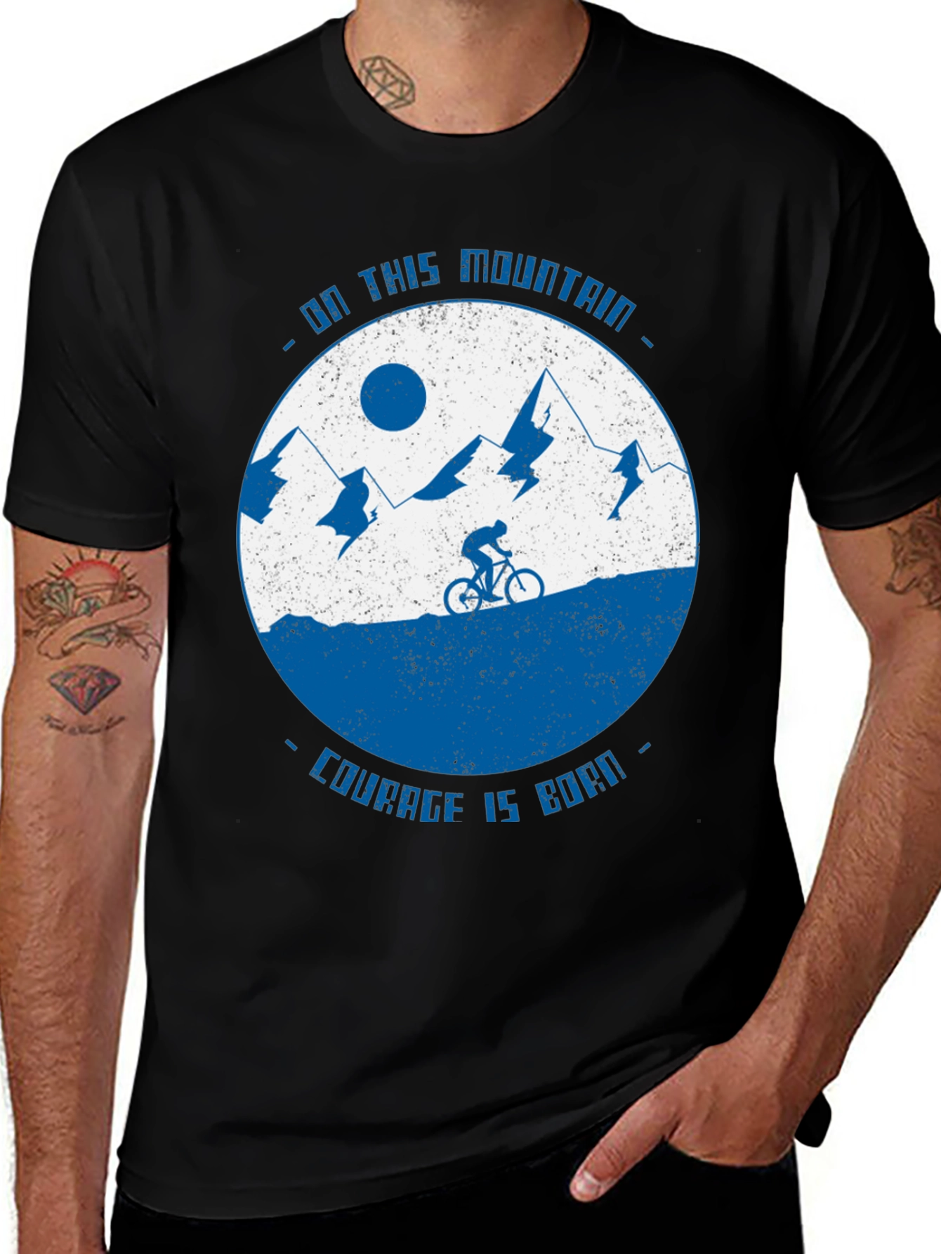 Variant 26 of Mountain Biking Graphic T-Shirt - Courage Is Born