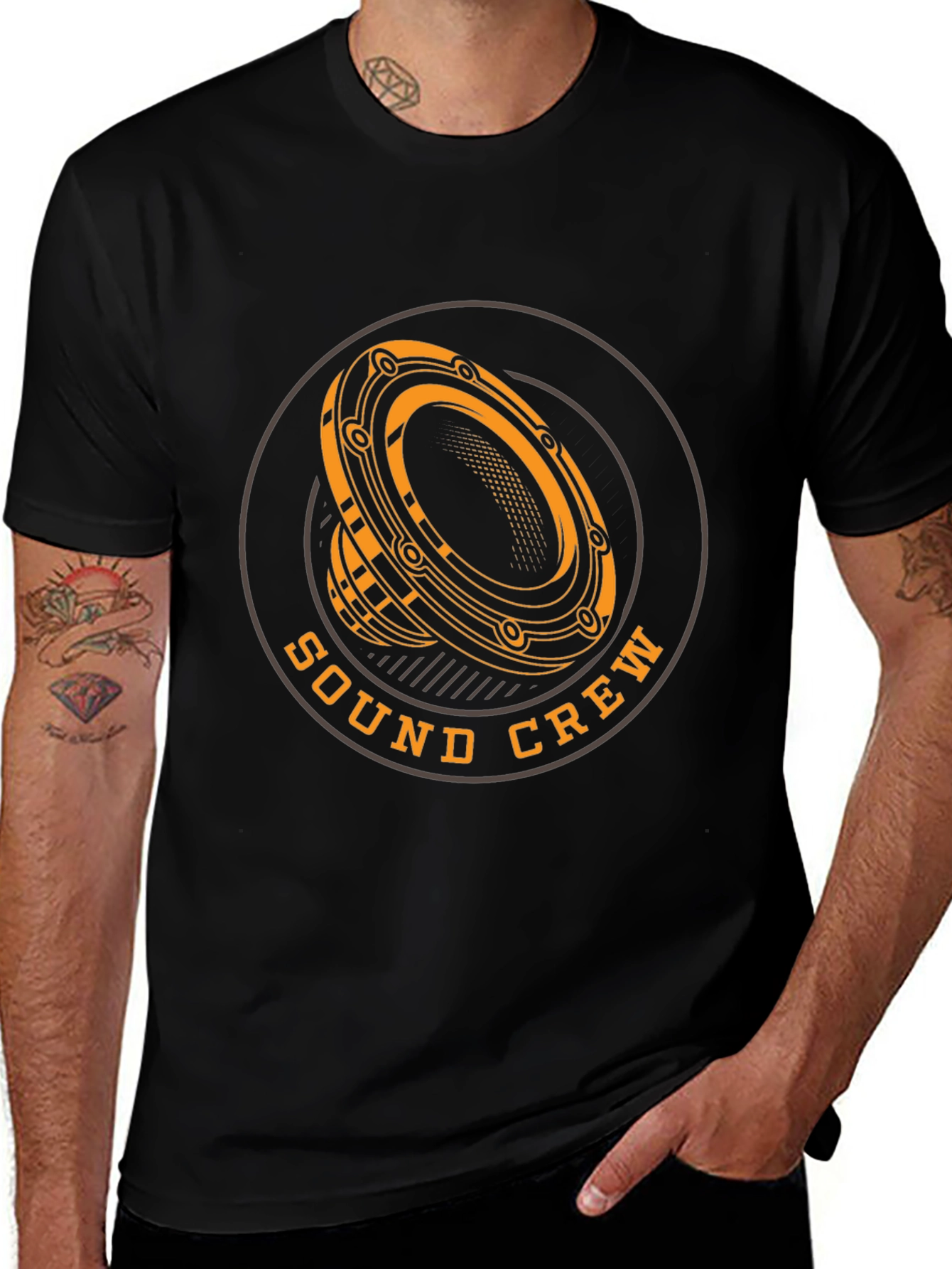 Variant 23 of Sound Crew Graphic T-Shirt - Black Cotton Tee