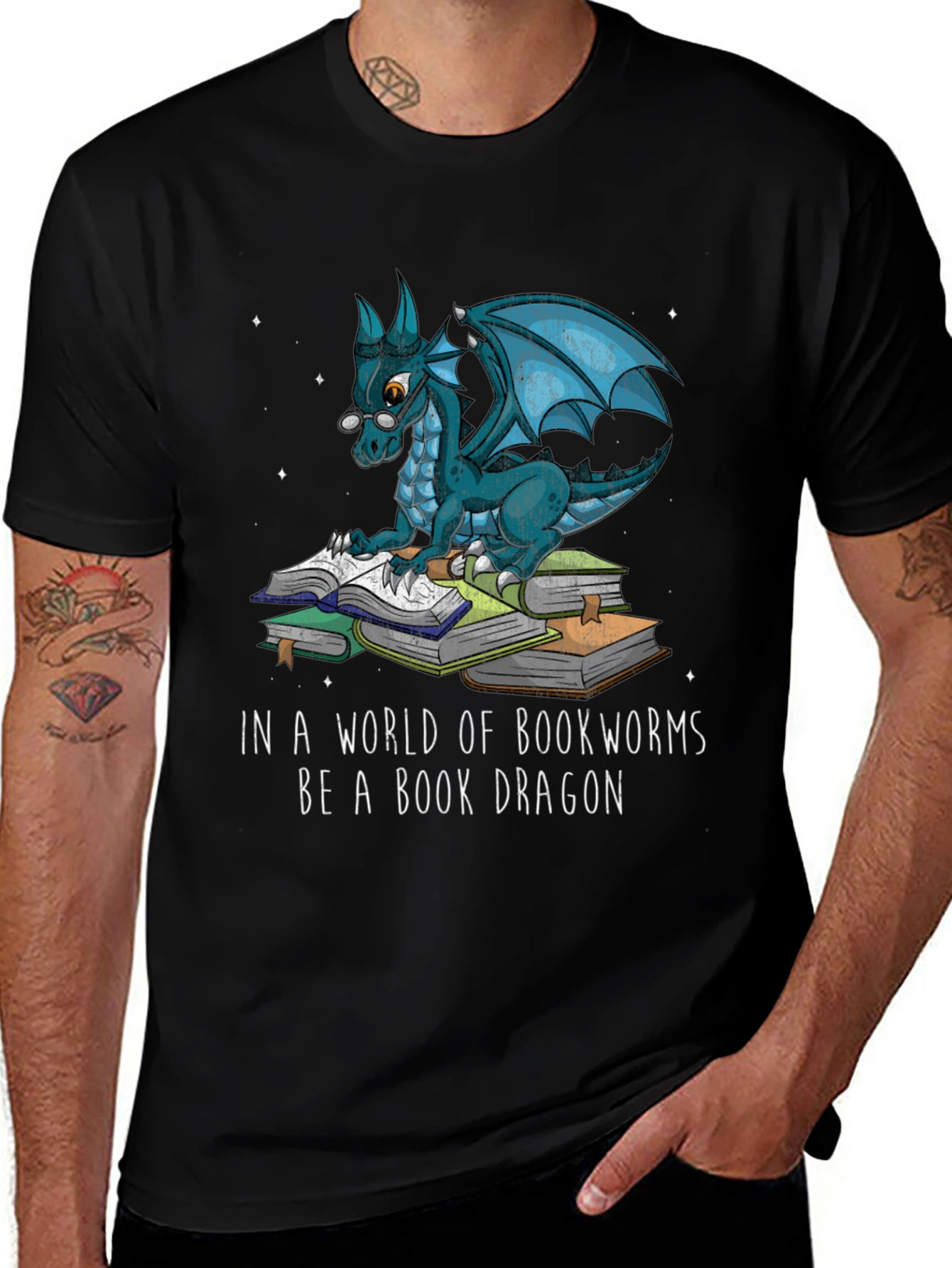 Variant 7 of Book Dragon T-Shirt