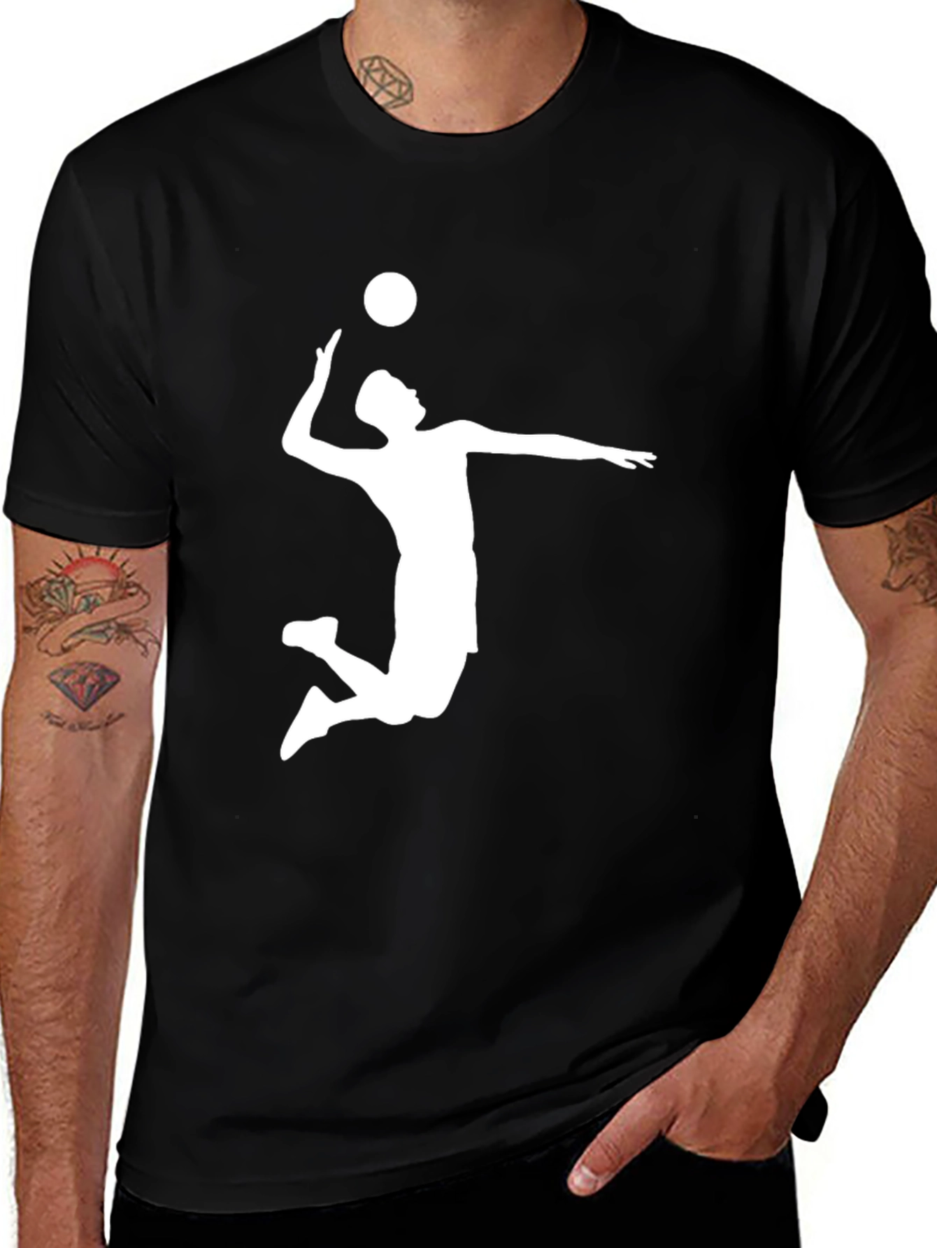 Variant 26 of Volleyball Silhouette Black T-Shirt