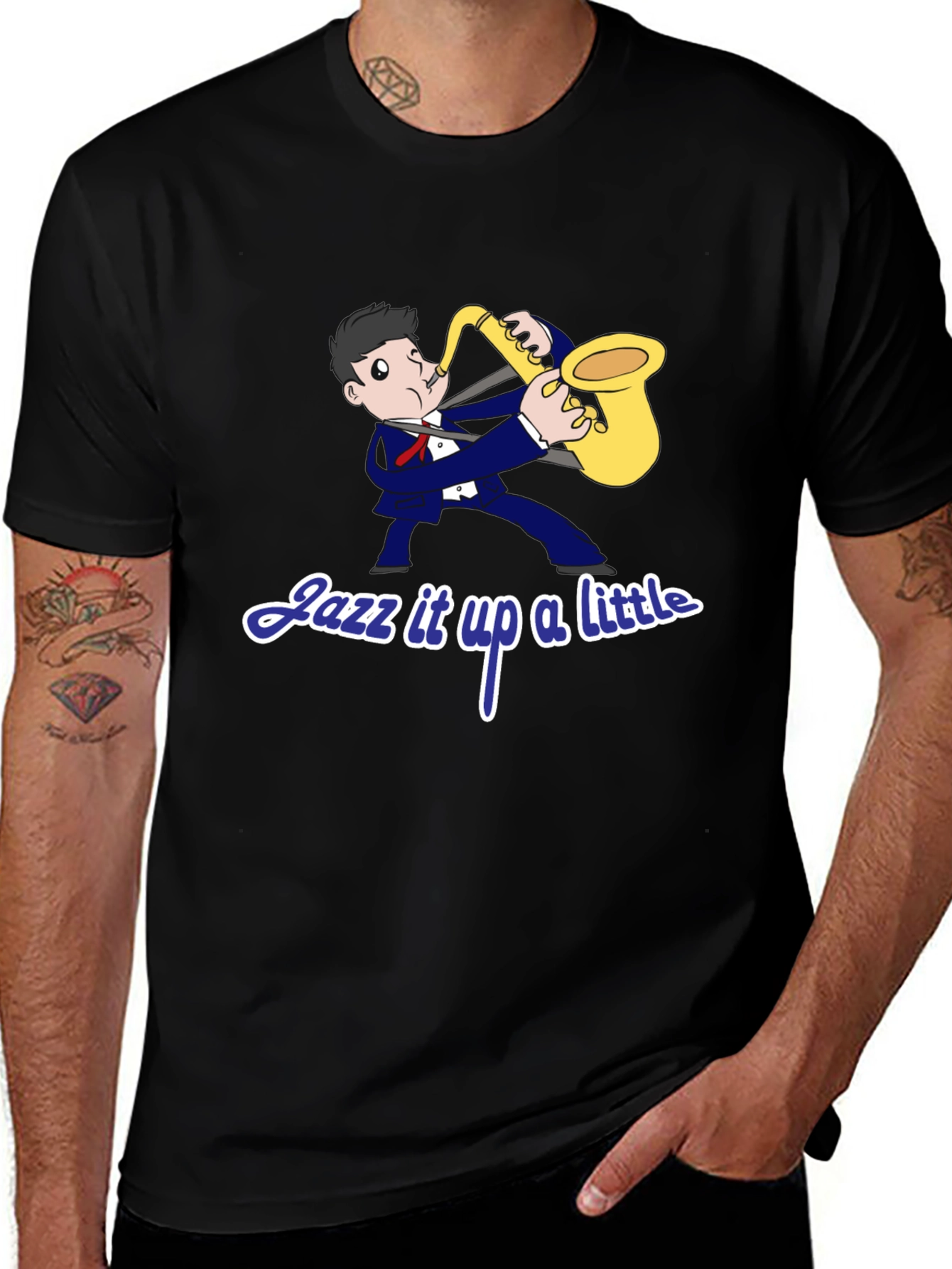 Variant 15 of Jazz Musician Graphic T-Shirt - Black