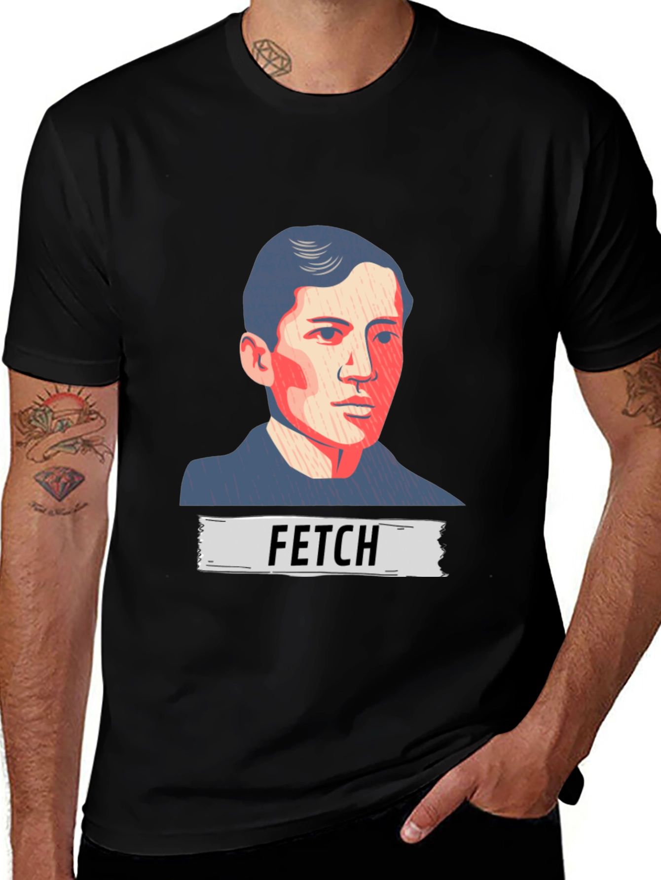 Black FETCH Graphic Tee - Cool & Trendy main image