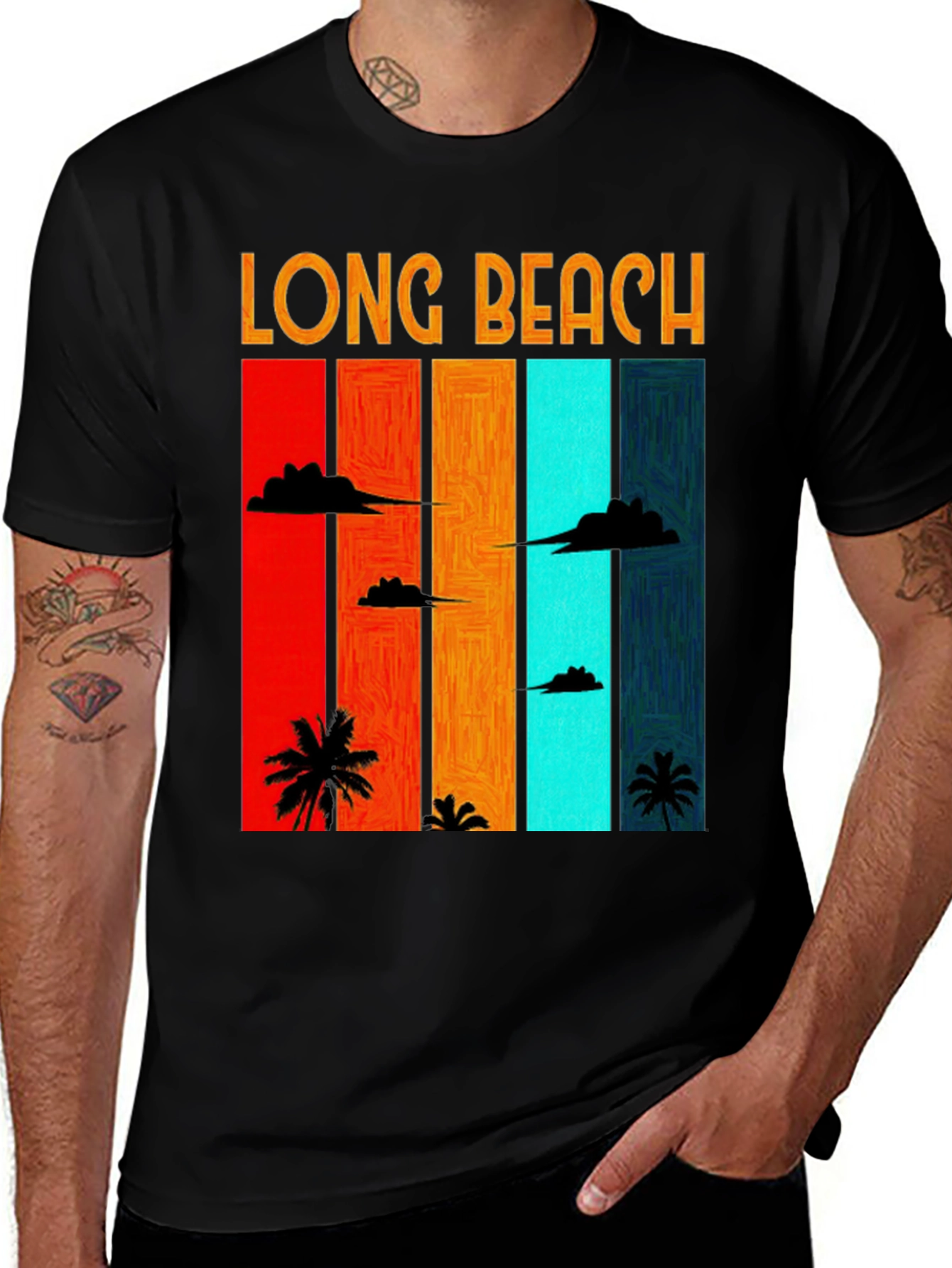Long Beach Retro Sunset T-Shirt