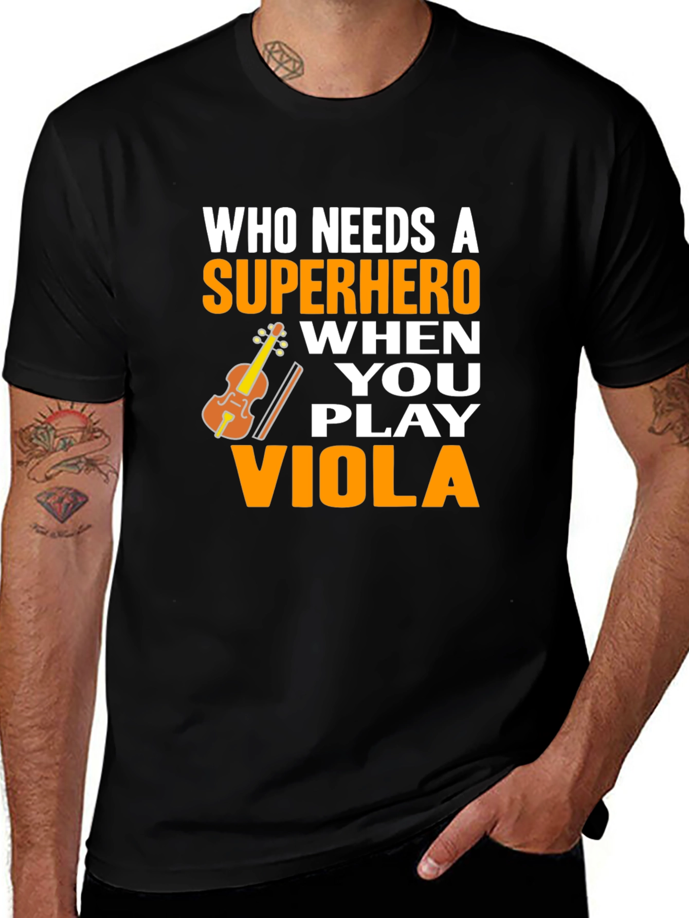 Variant 26 of Viola Player Superhero Graphic Tee