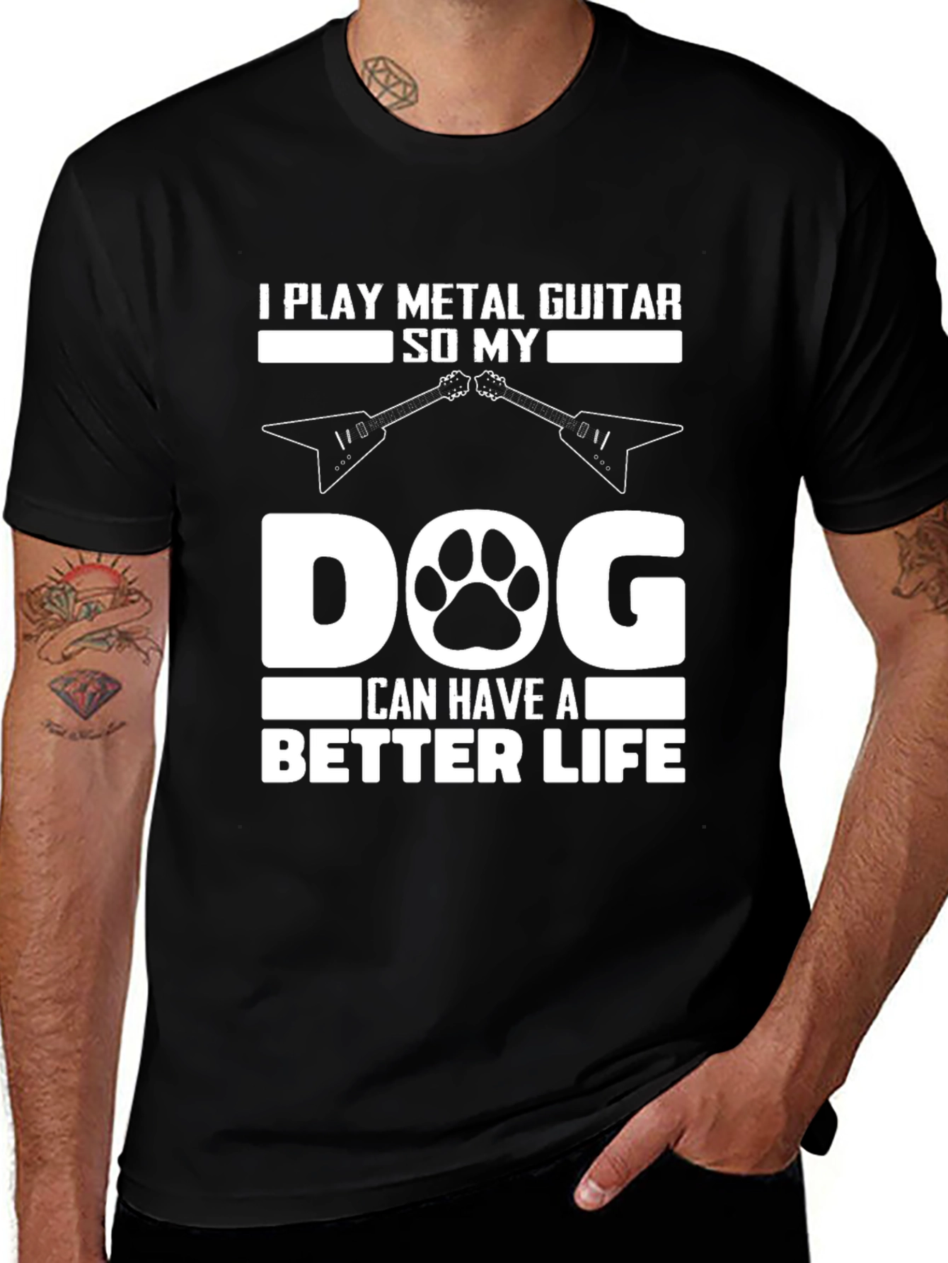 Variant 12 of Metal Guitar Dog Lover T-Shirt: Better Life