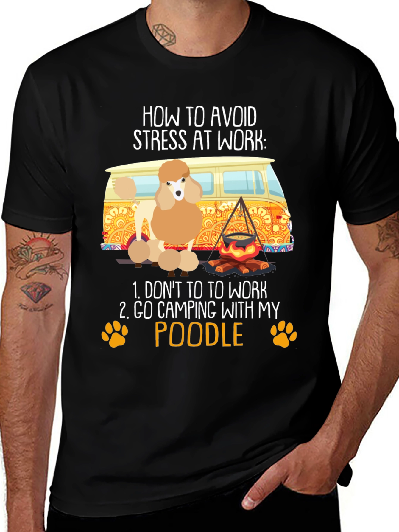 Variant 17 of Avoid Stress Poodle Camping T-Shirt
