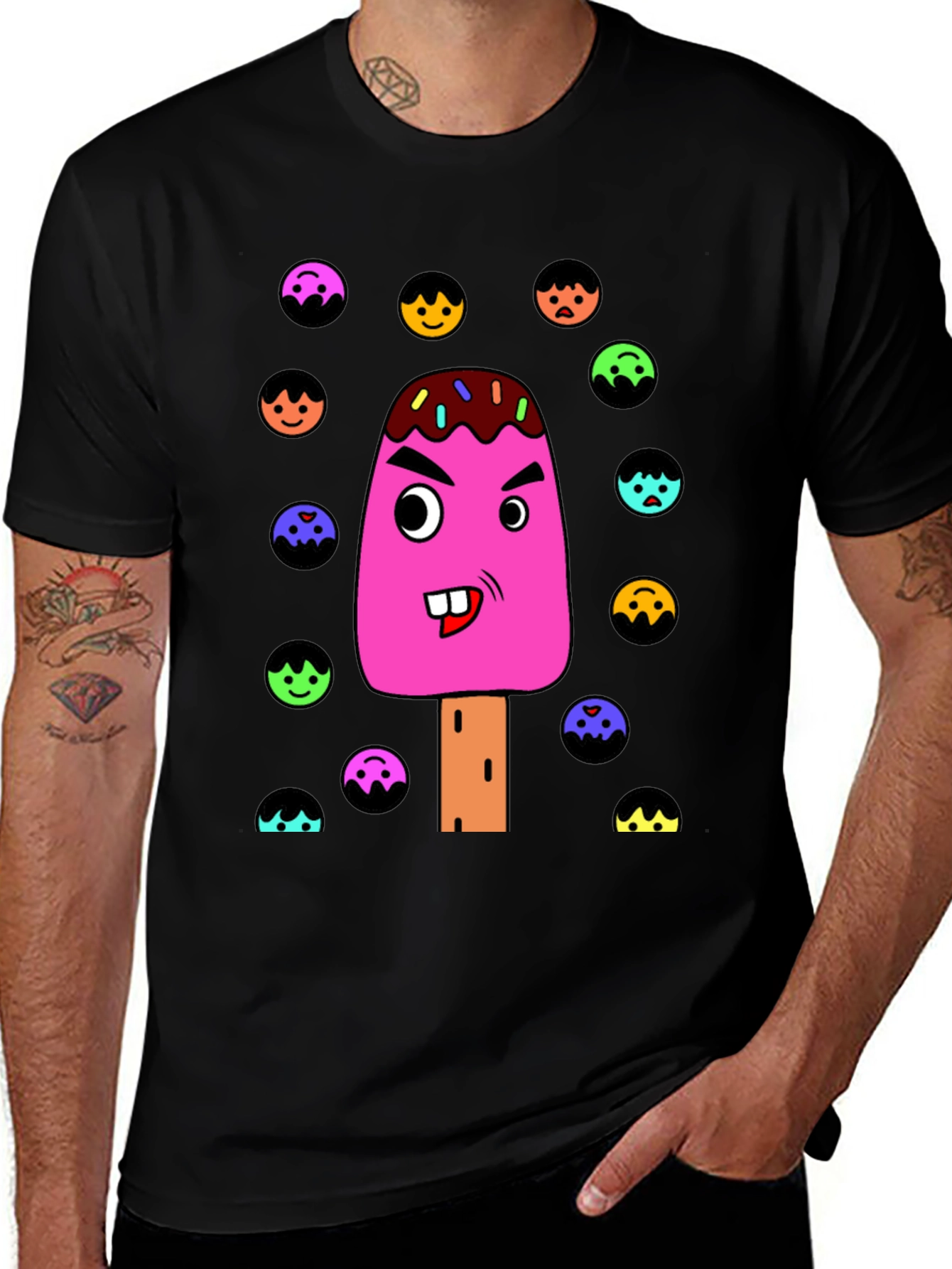 Variant 17 of Funny Cartoon Ice Cream Graphic T-Shirt