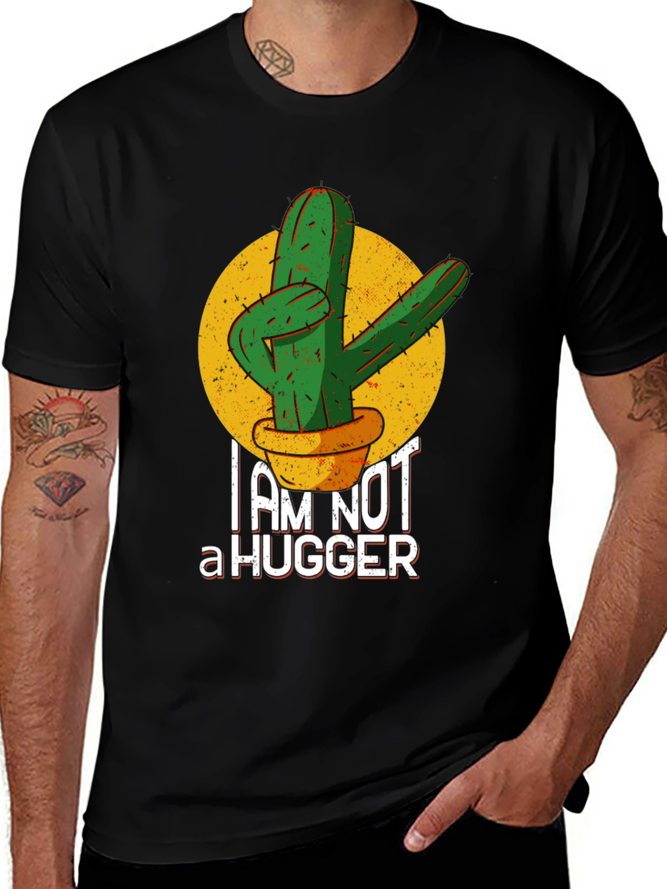 Variant 25 of I'm Not a Hugger Cactus Graphic T-Shirt