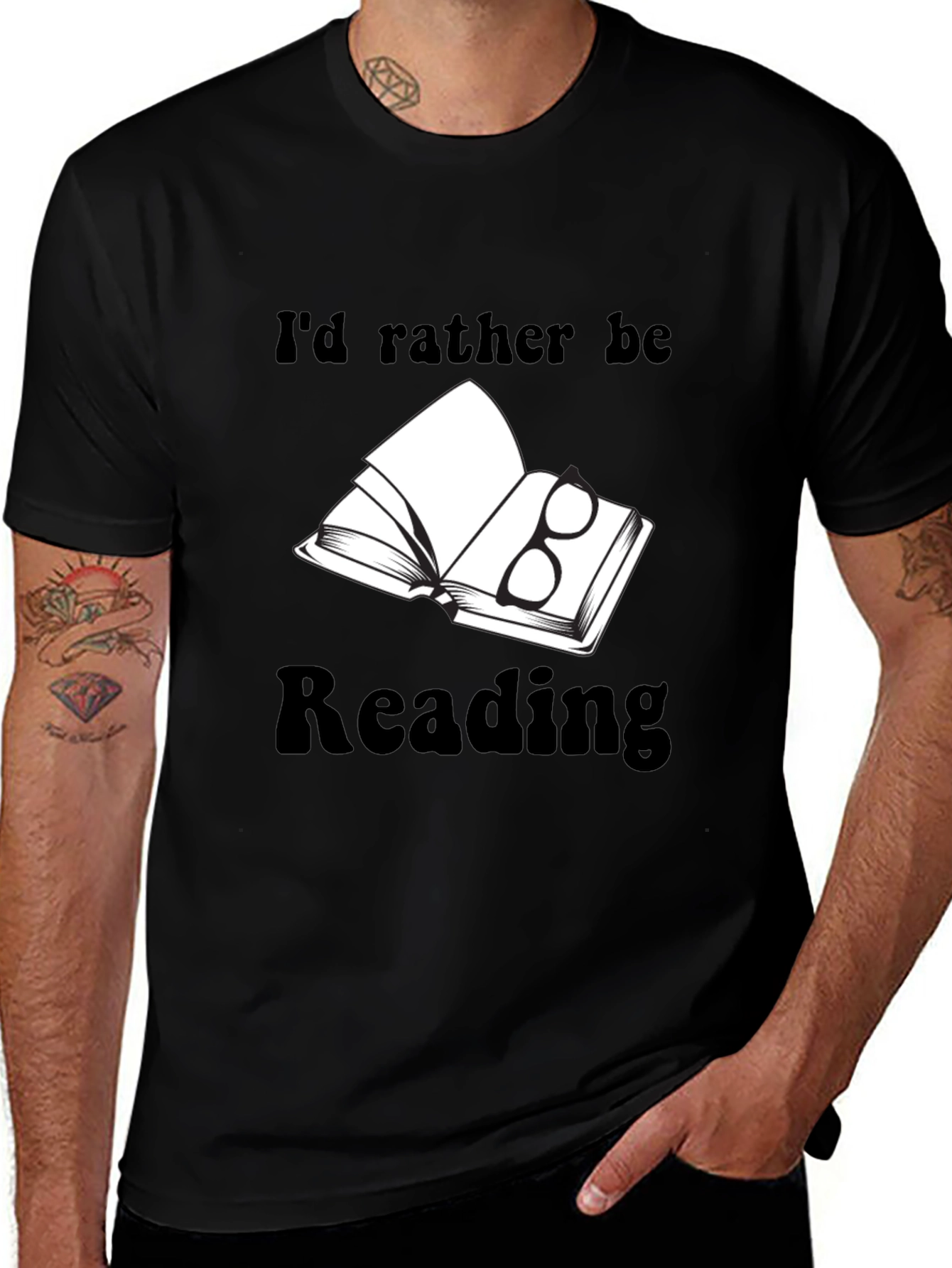Variant 11 of Book Lover's Tee: I'd Rather Be Reading