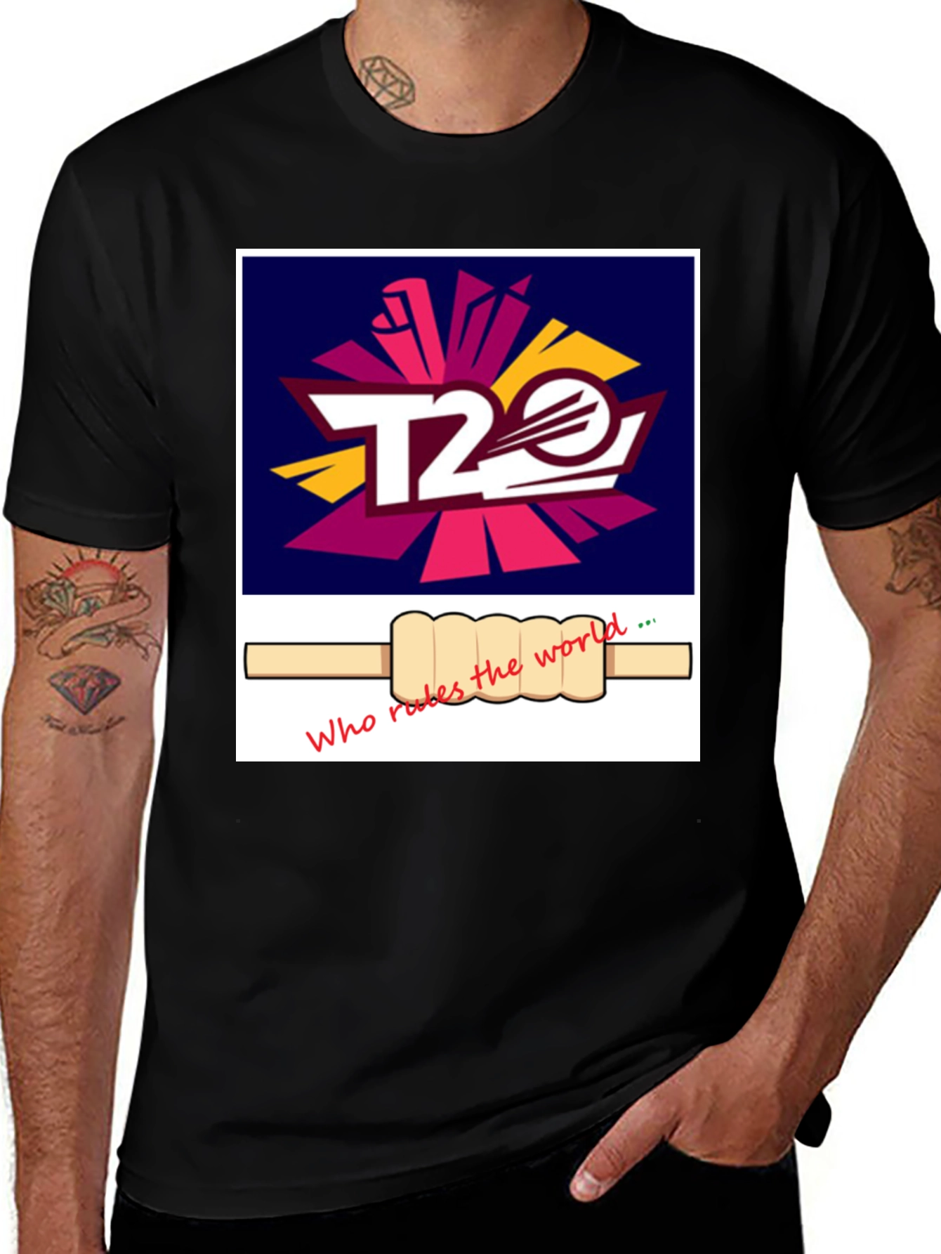 Variant 28 of T20 Cricket Graphic Tee - Who Rules the World?