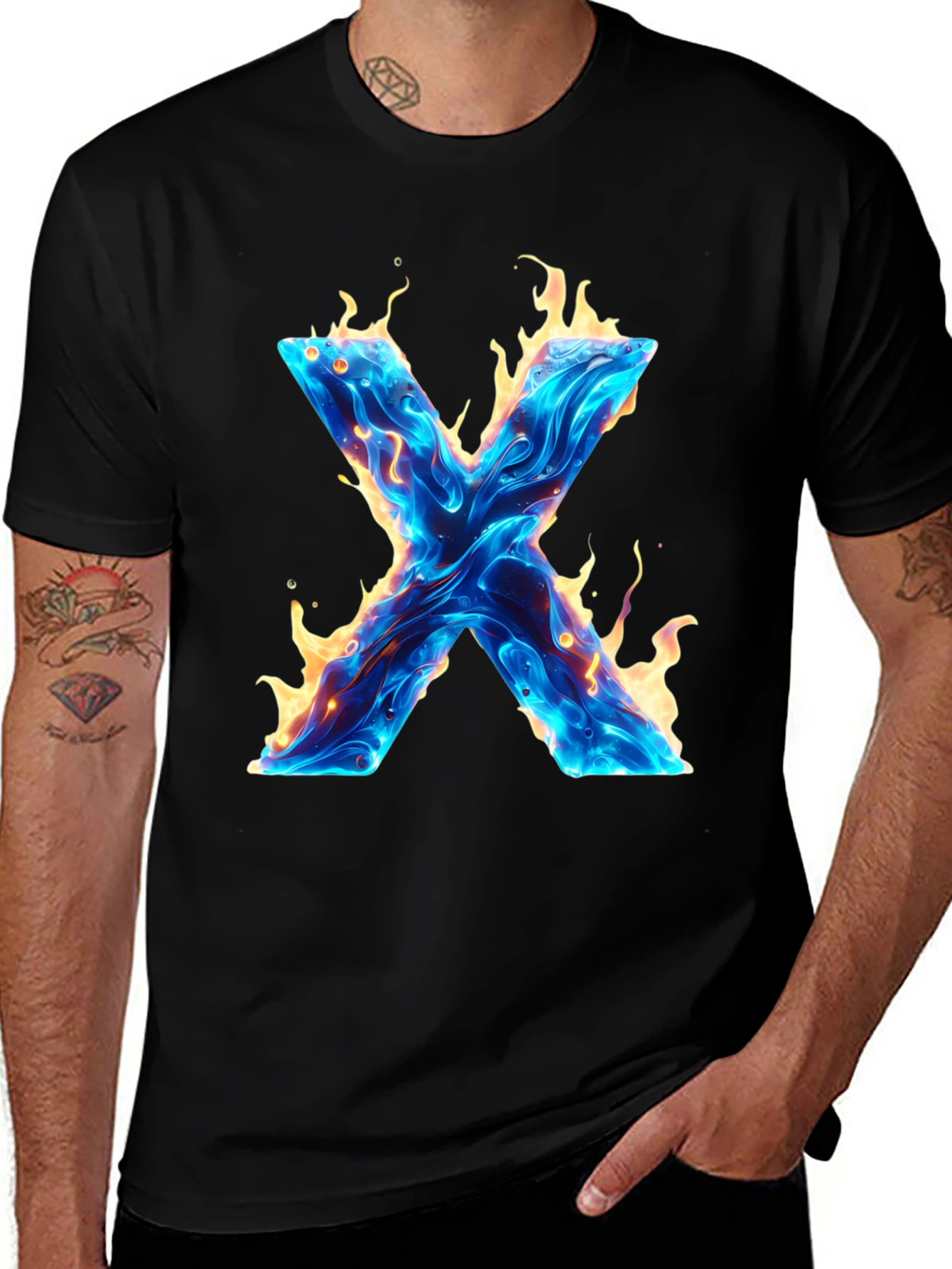 Variant 3 of Fiery X Graphic Tee - Bold & Unique Design